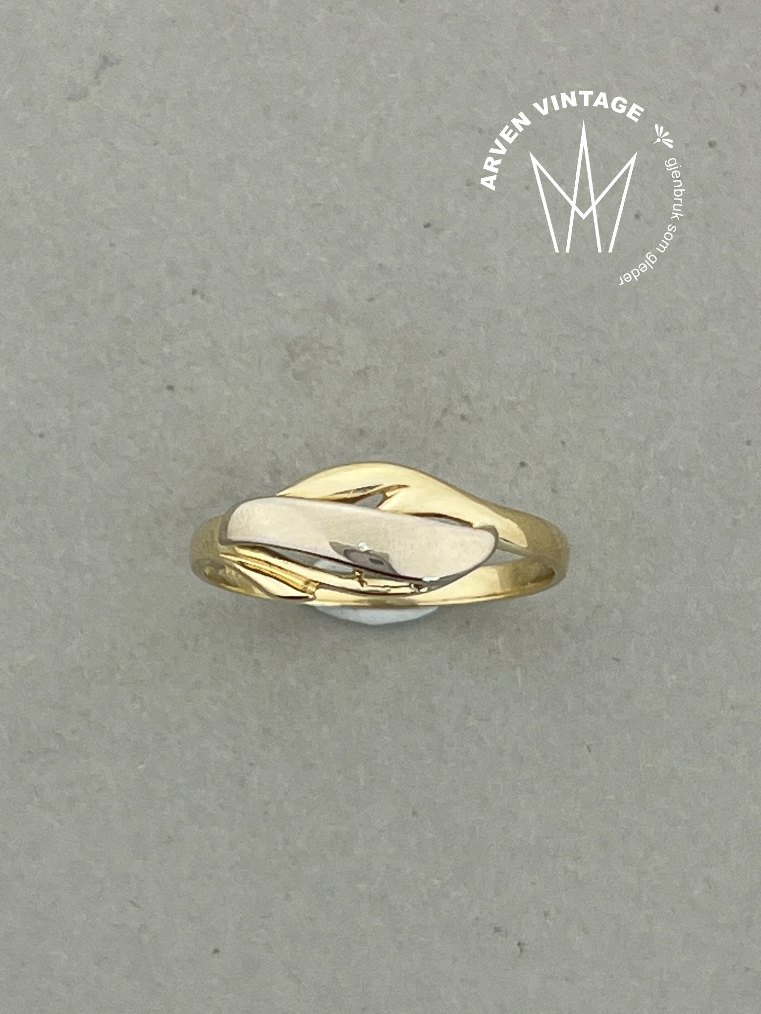 Vintage ring gult gull str 61