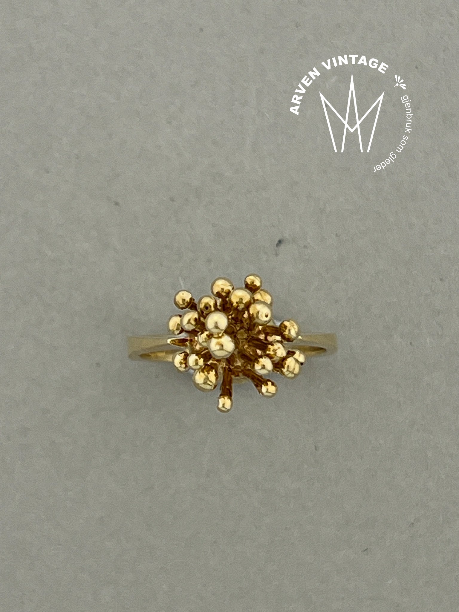 Vintage ring gult gull str 54