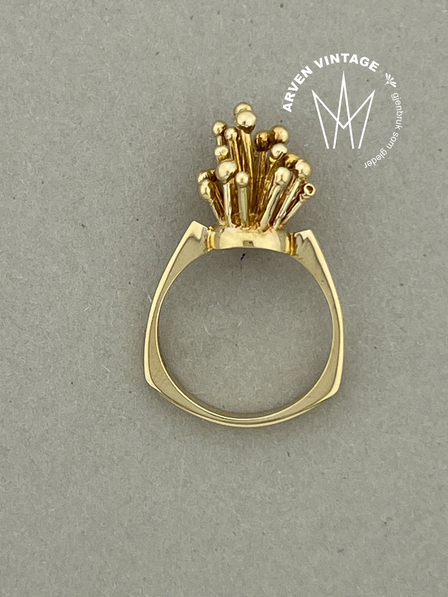 Vintage ring gult gull str 54