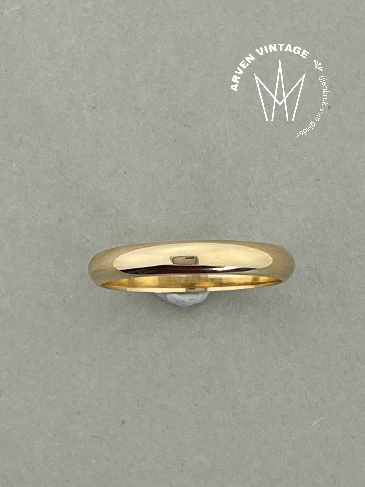Vintage glatt ring gult gull str65