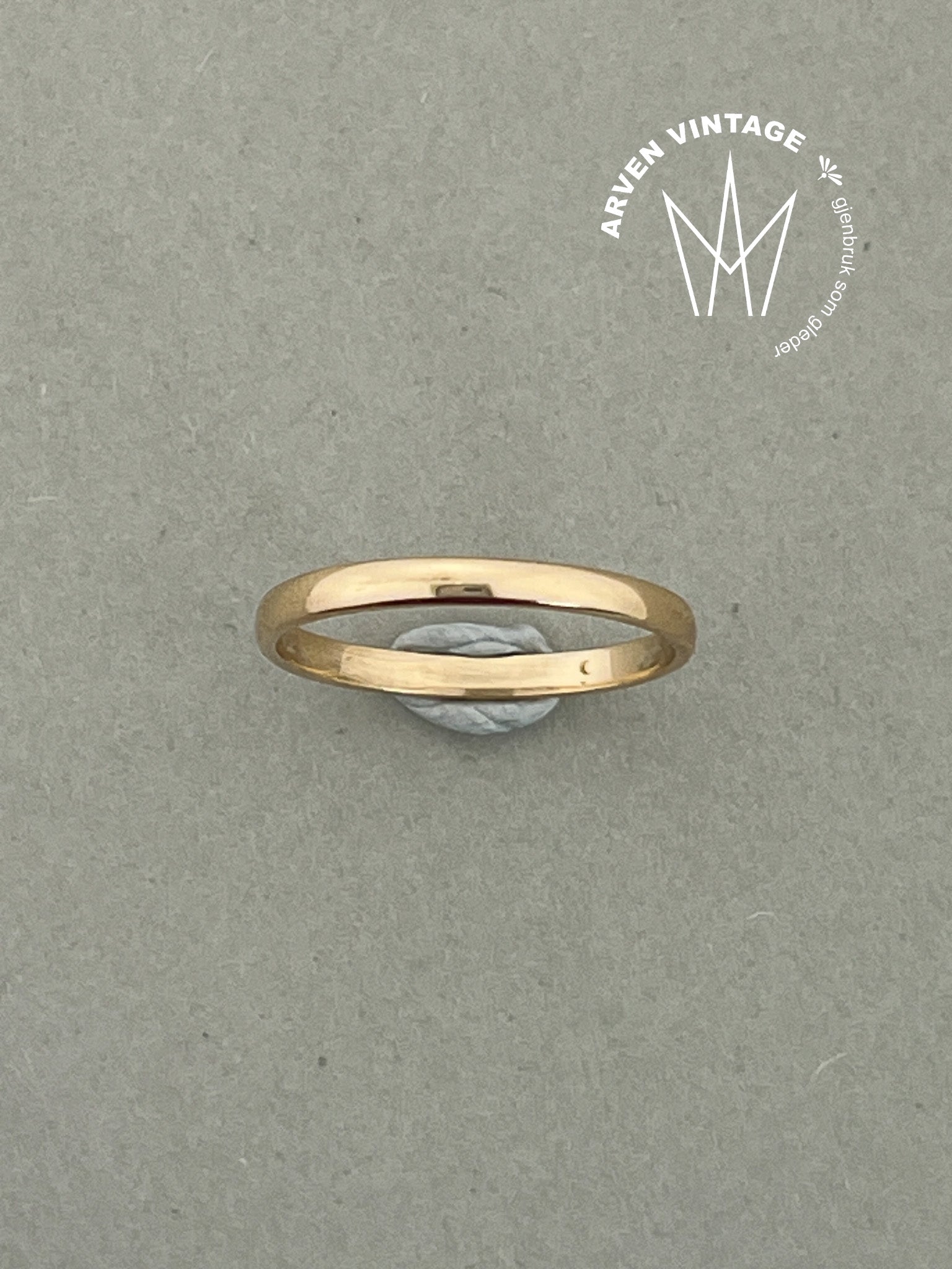 Vintage glatt ring gult gull str55