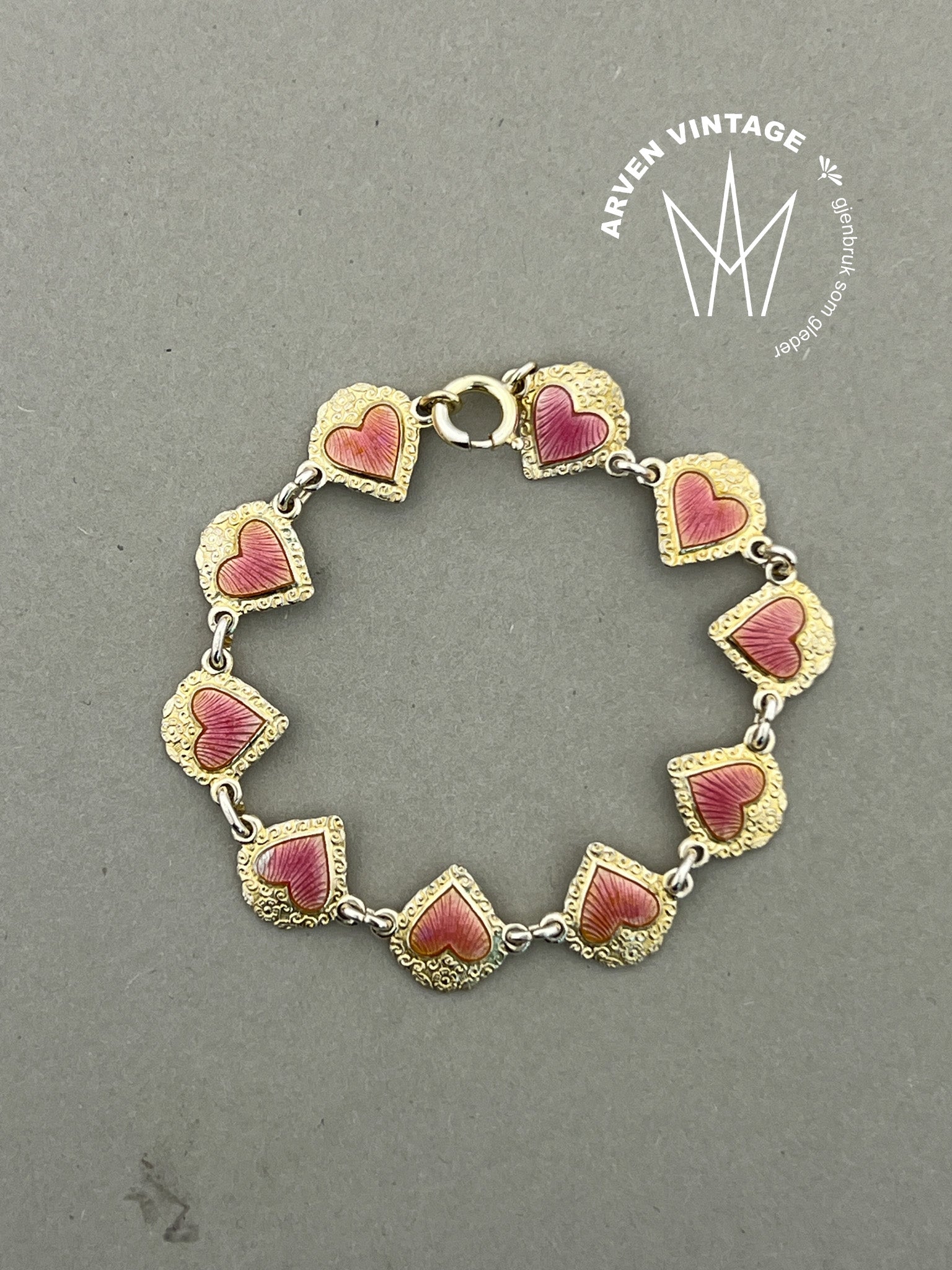 Vintage sølv emalje armbånd