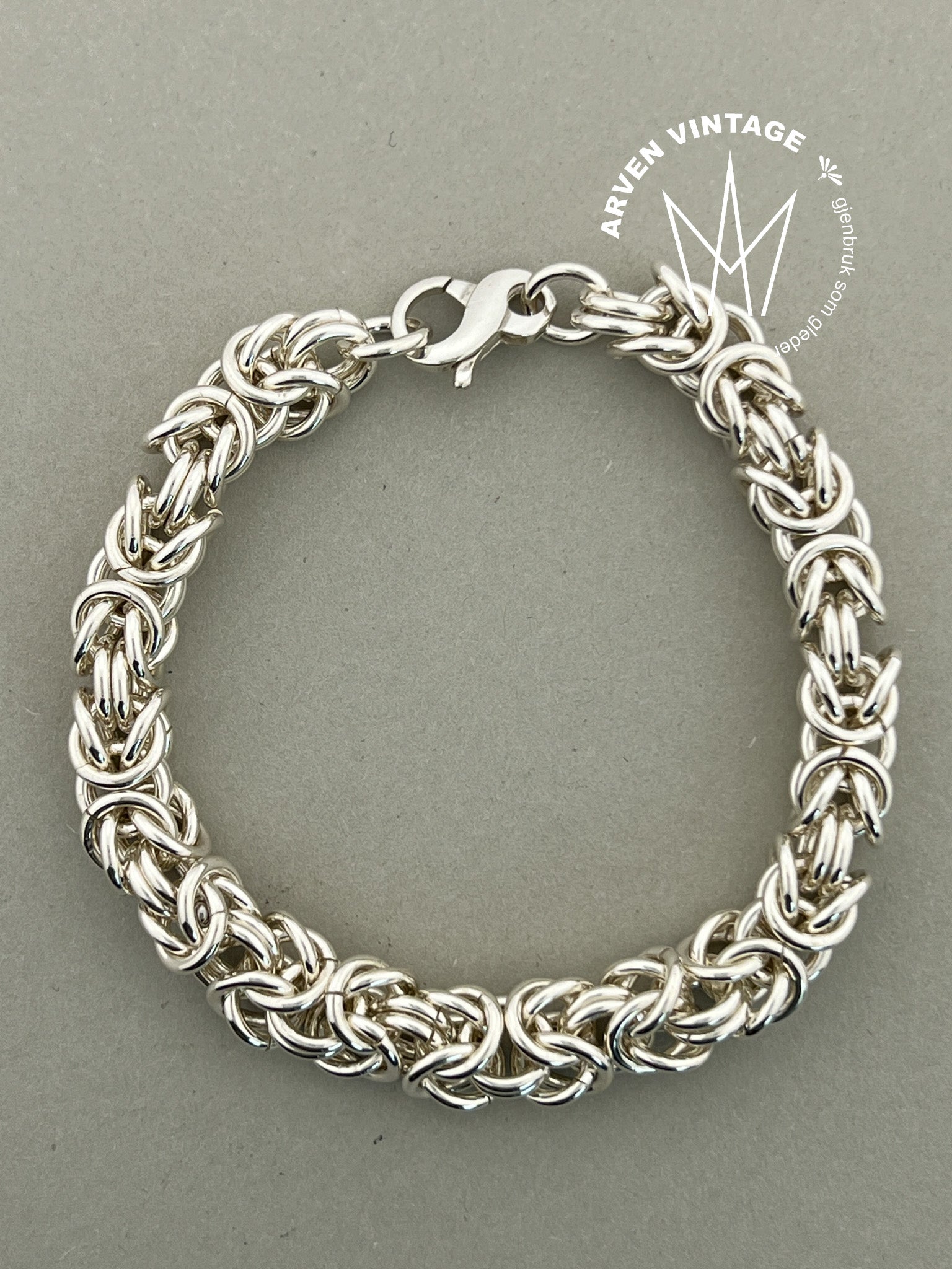 Vintage sølv armbånd 20,5cm