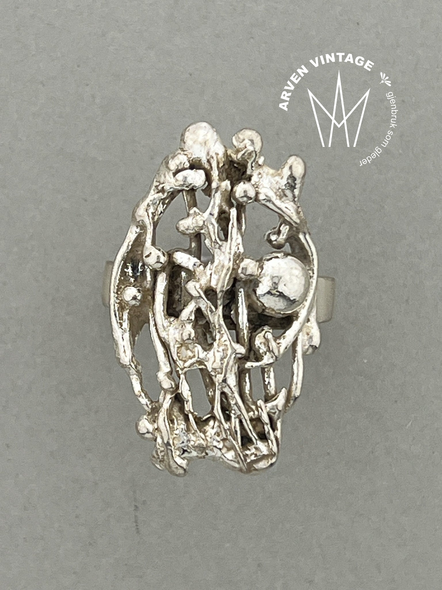 Vintage sølv ring, str57