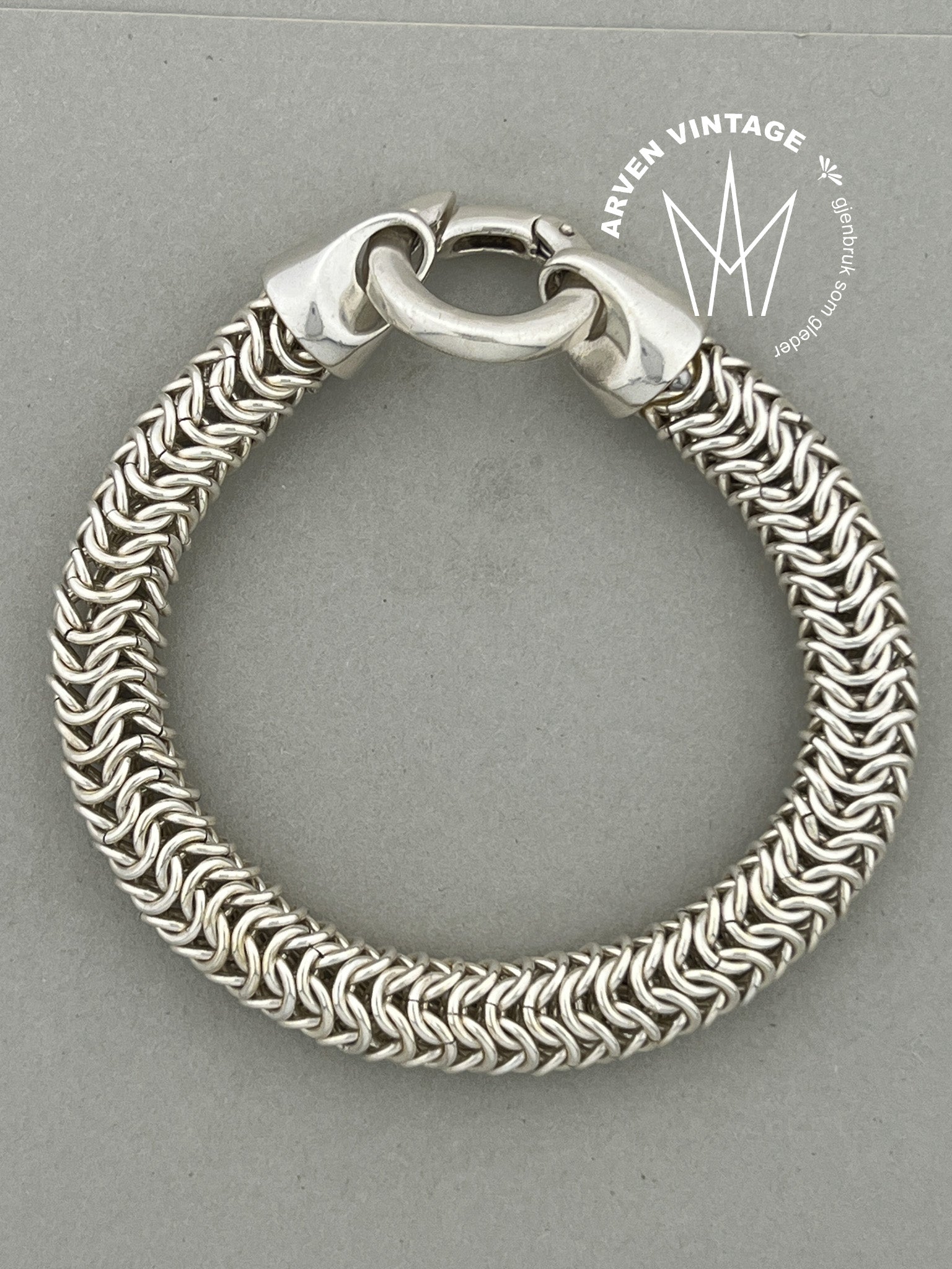 Vintage sølv armbånd 19cm