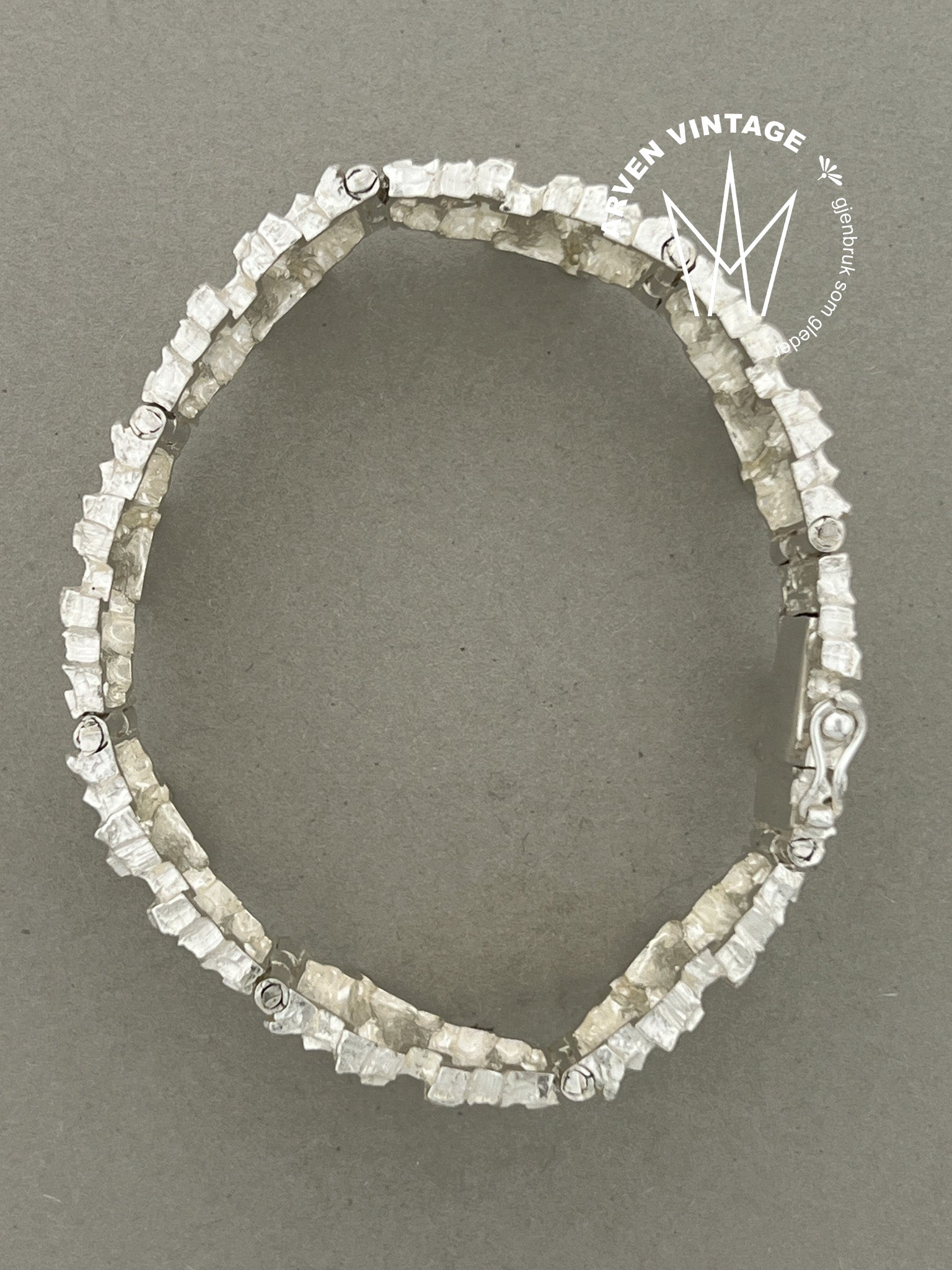 Vintage sølv armbånd 19,5cm