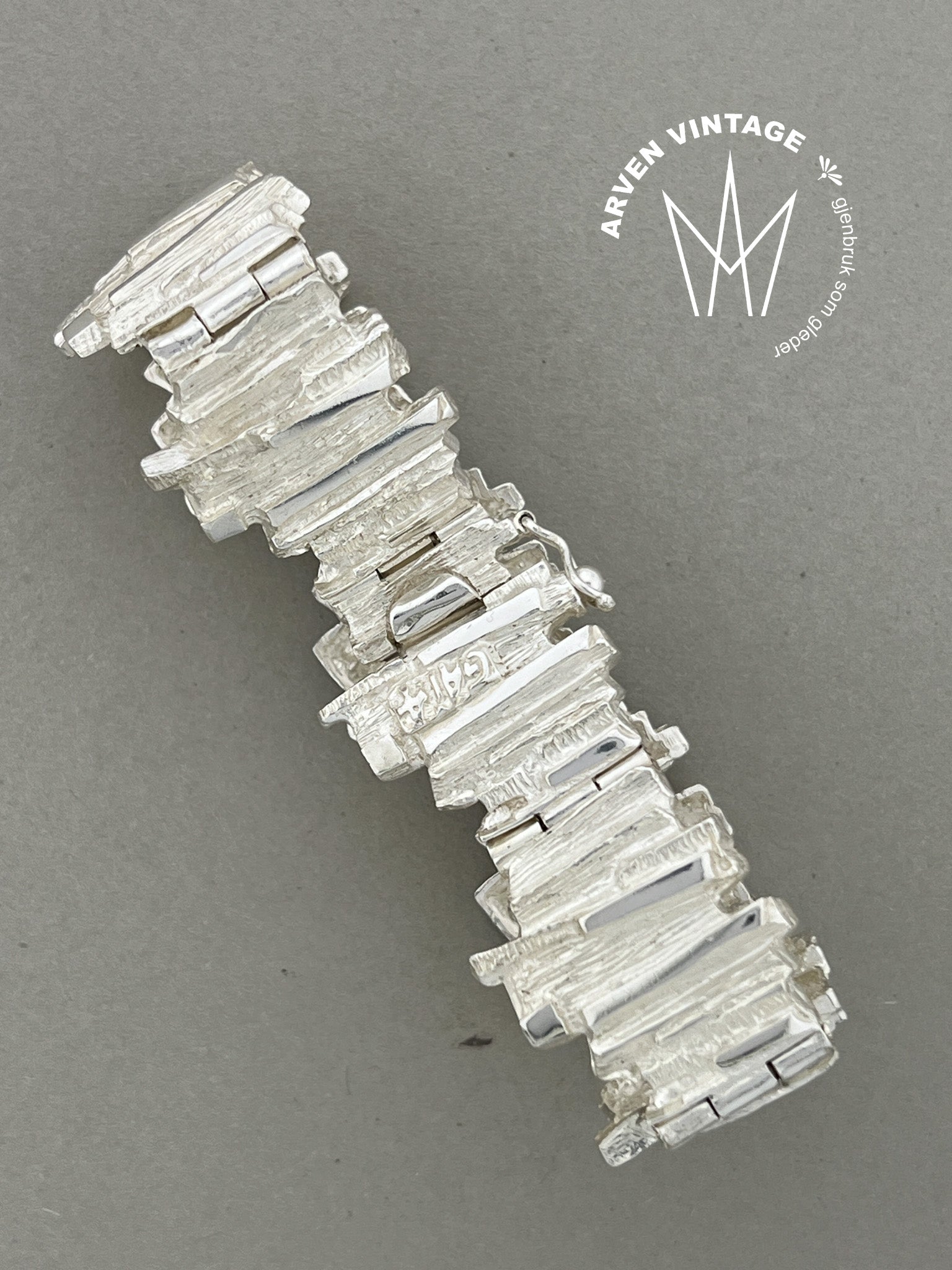 Vintage sølv armbånd 19,5cm
