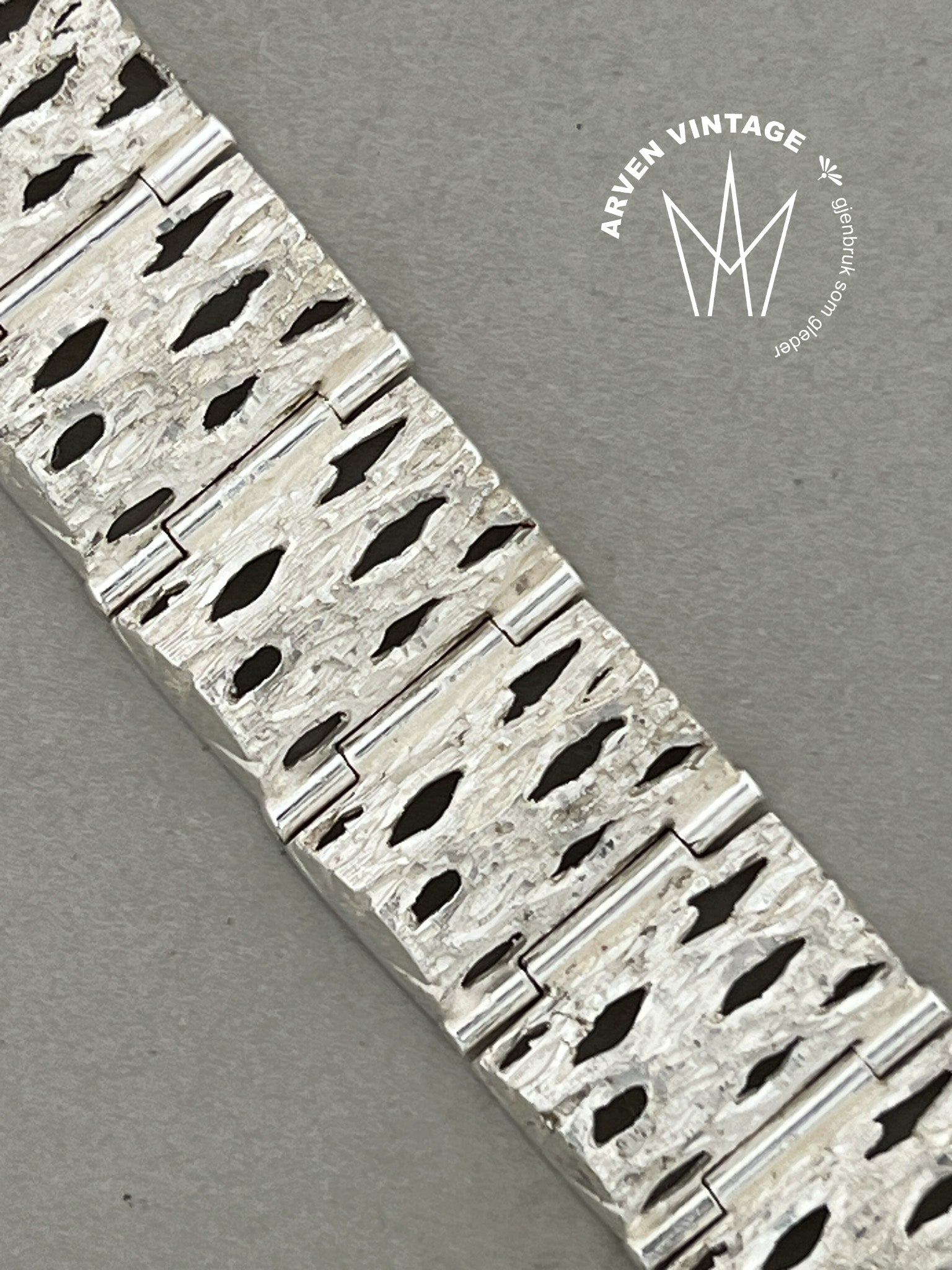 Vintage sølv armbånd 18,5cm
