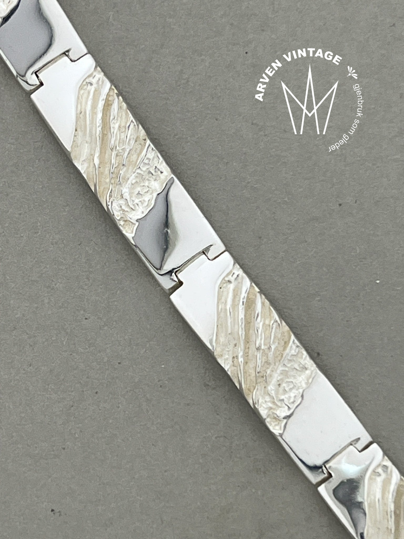 Vintage sølv armbånd 18,5cm