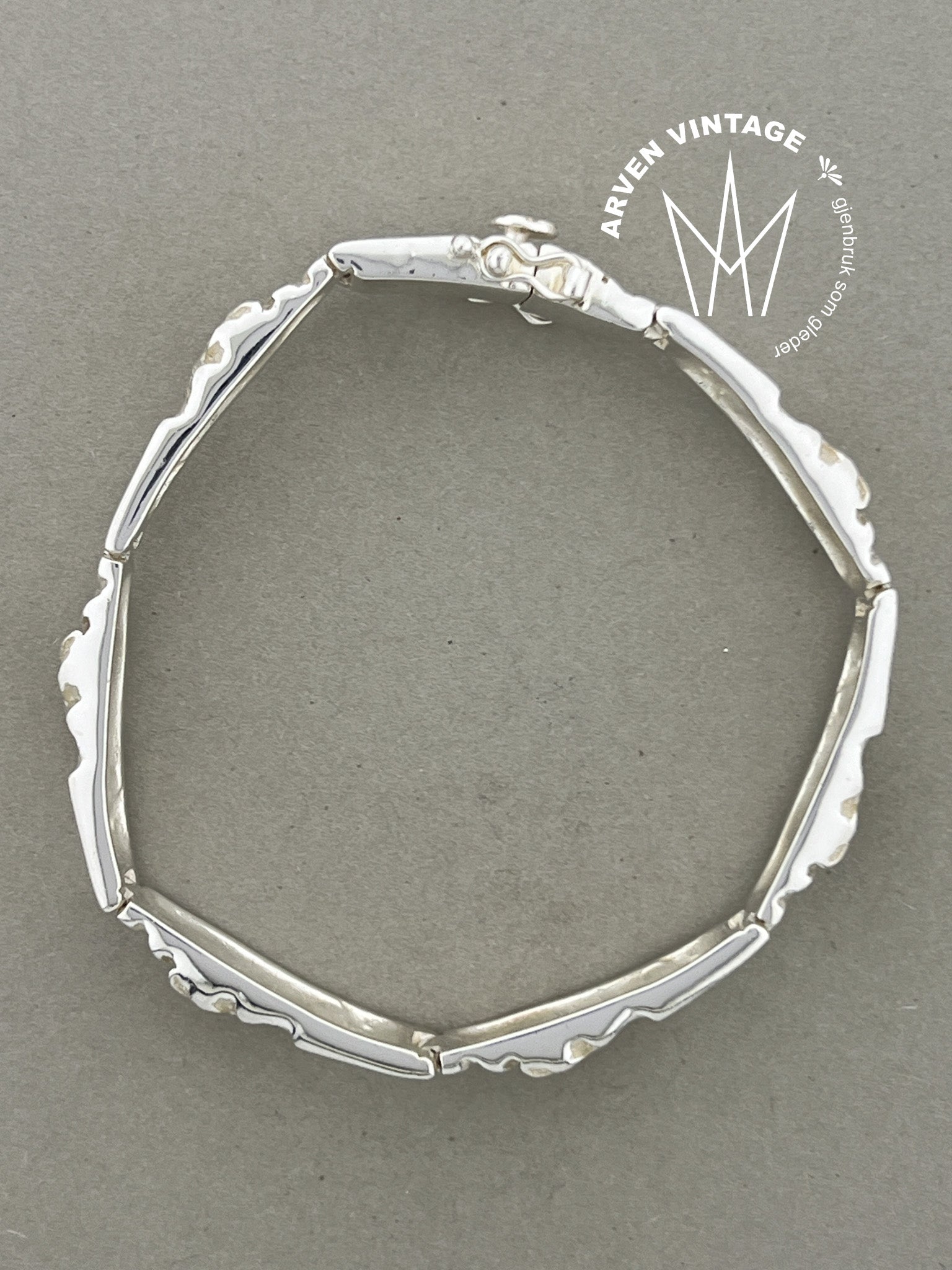 Vintage sølv armbånd 18,5cm