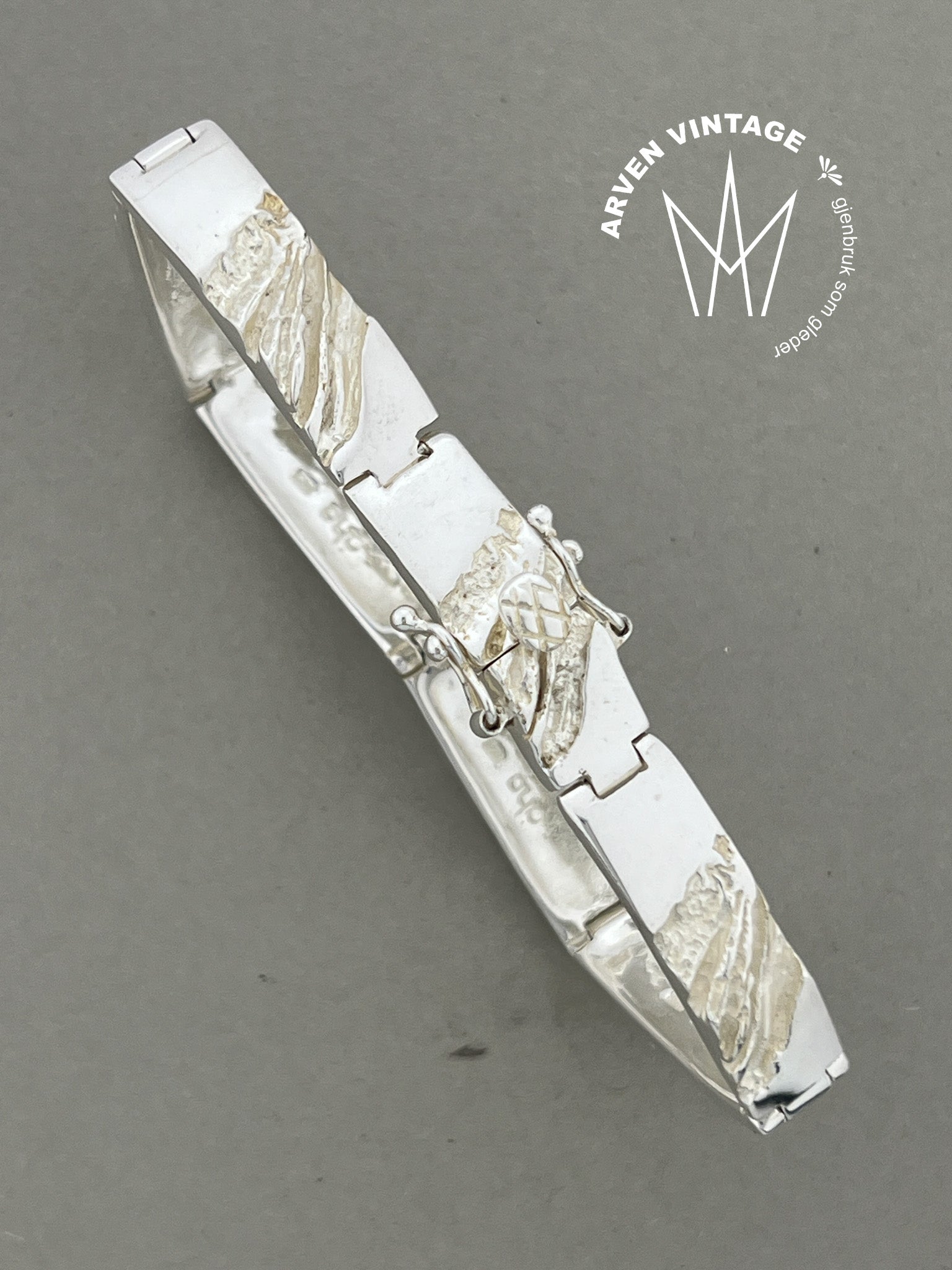 Vintage sølv armbånd 18,5cm
