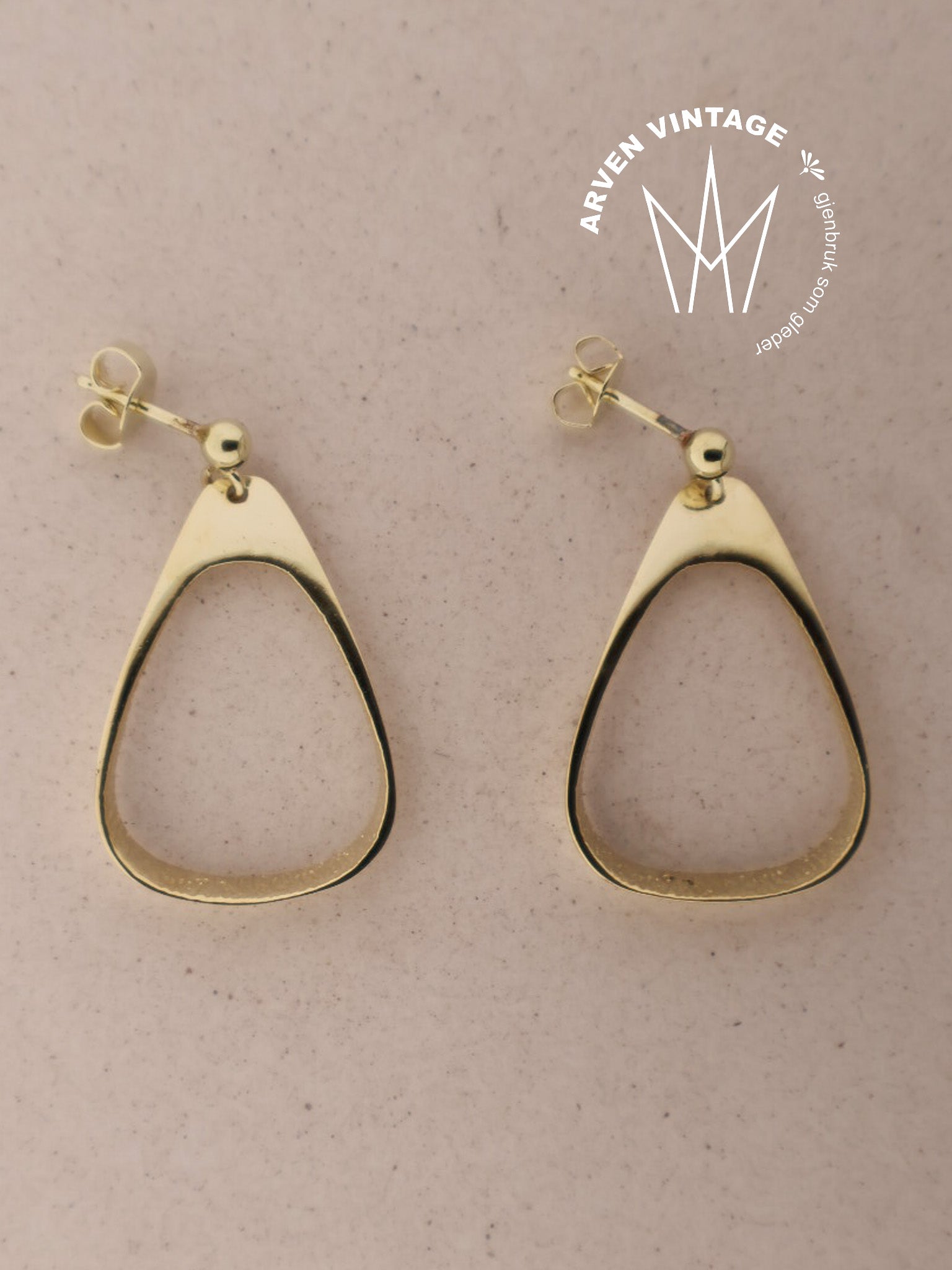 Vintage ørepynt gult gull