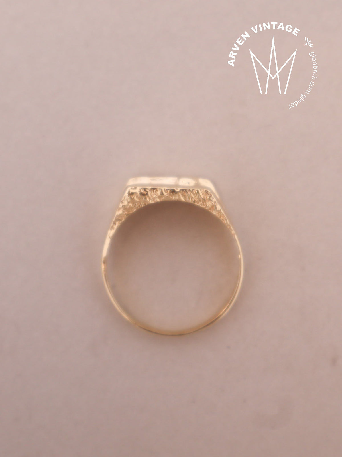 Vintage ring gult gull str. 65