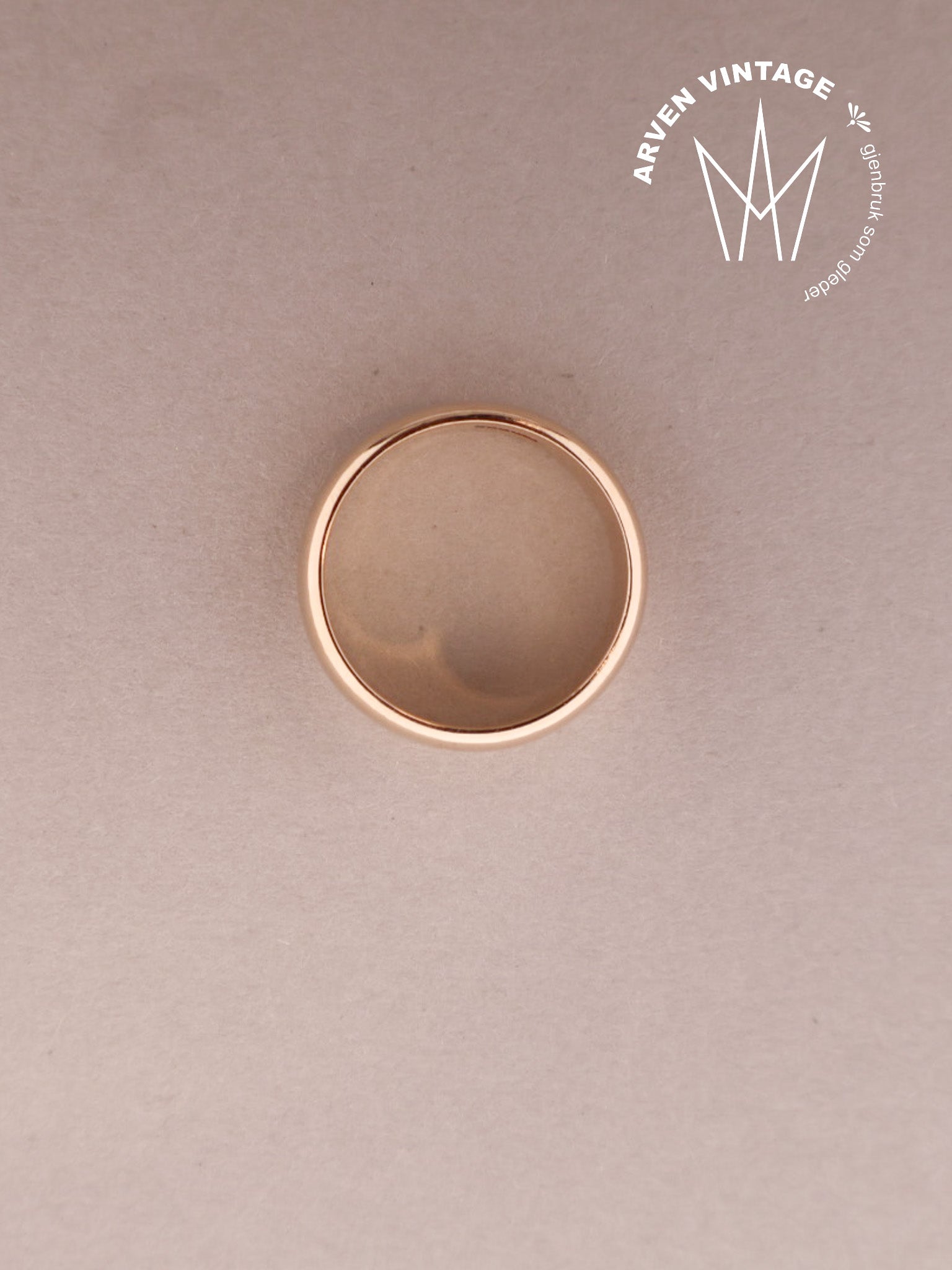 Vintage glatt ring gult gull str. 55