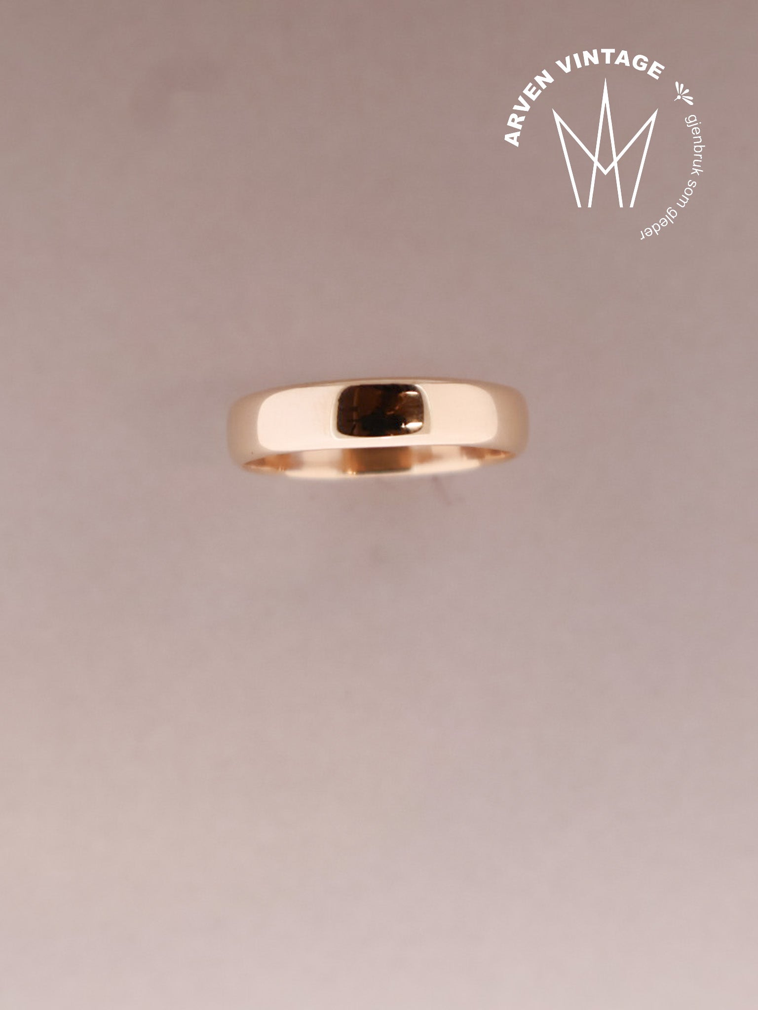 Vintage glatt ring gult gull str. 62