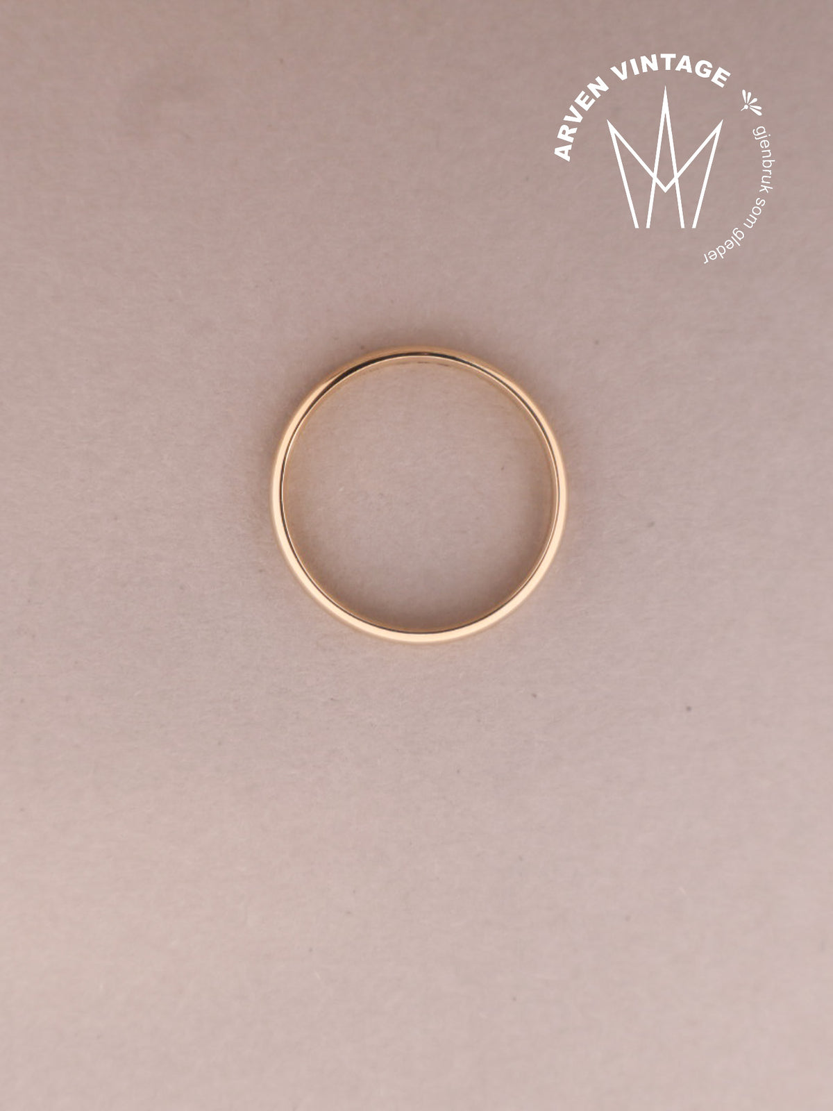 Vintage glatt ring gult gull