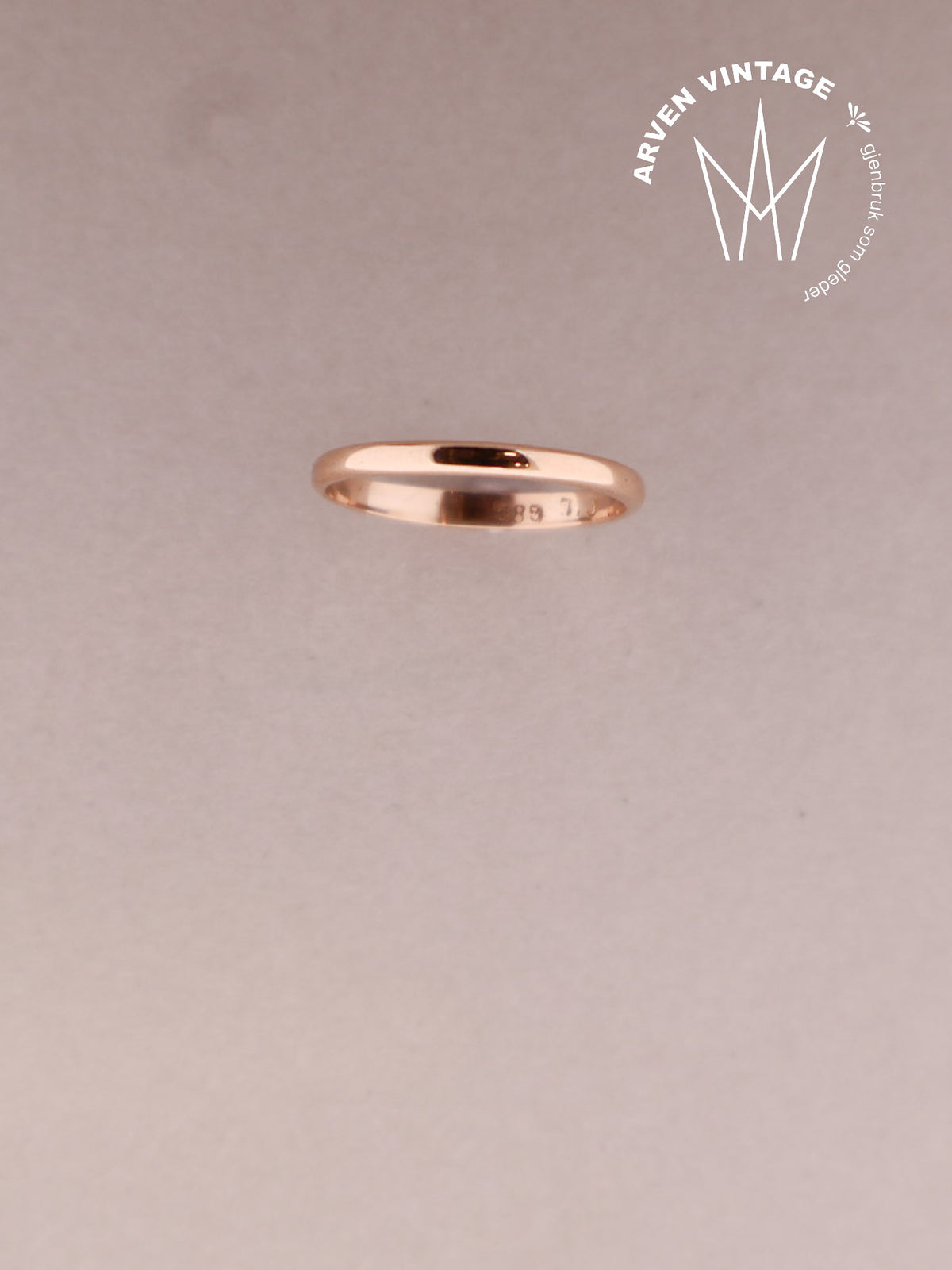 Vintage glatt ring gult gull