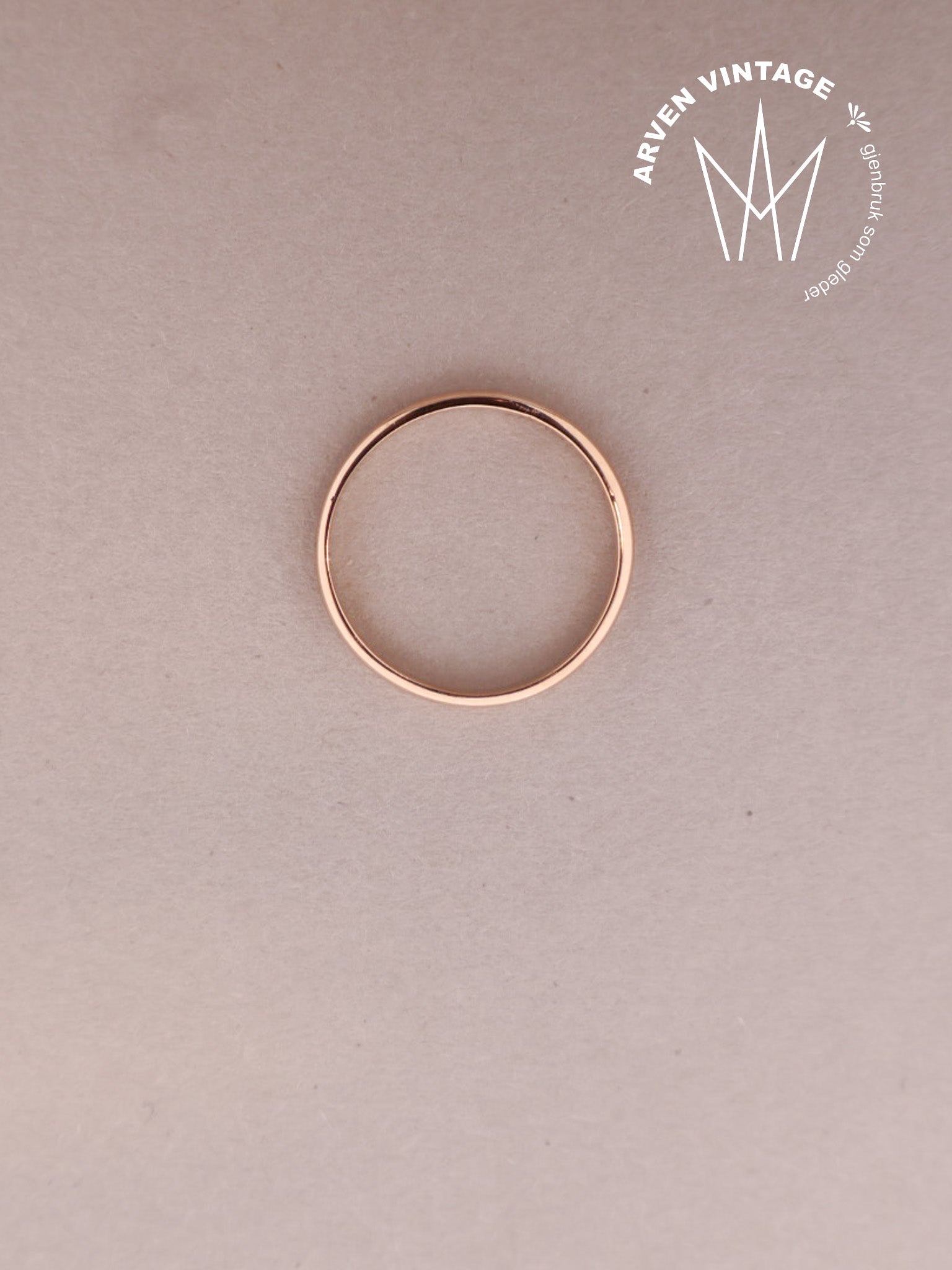 Vintage glatt ring gult gull