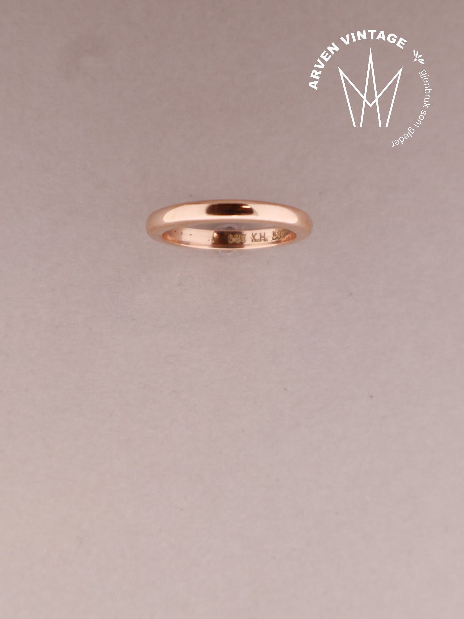 Vintage  glatt ring gult gull