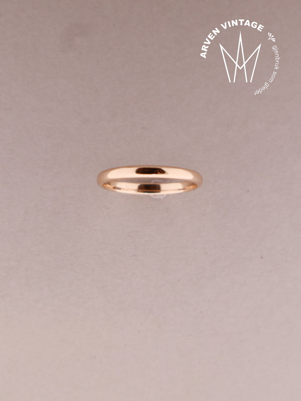 Vintage glatt ring gult gull