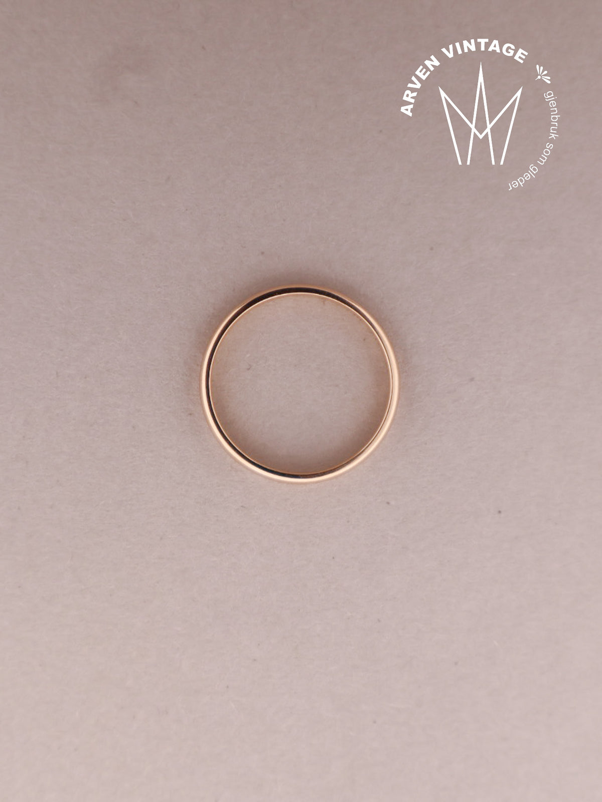 Vintage glatt ring gult gull