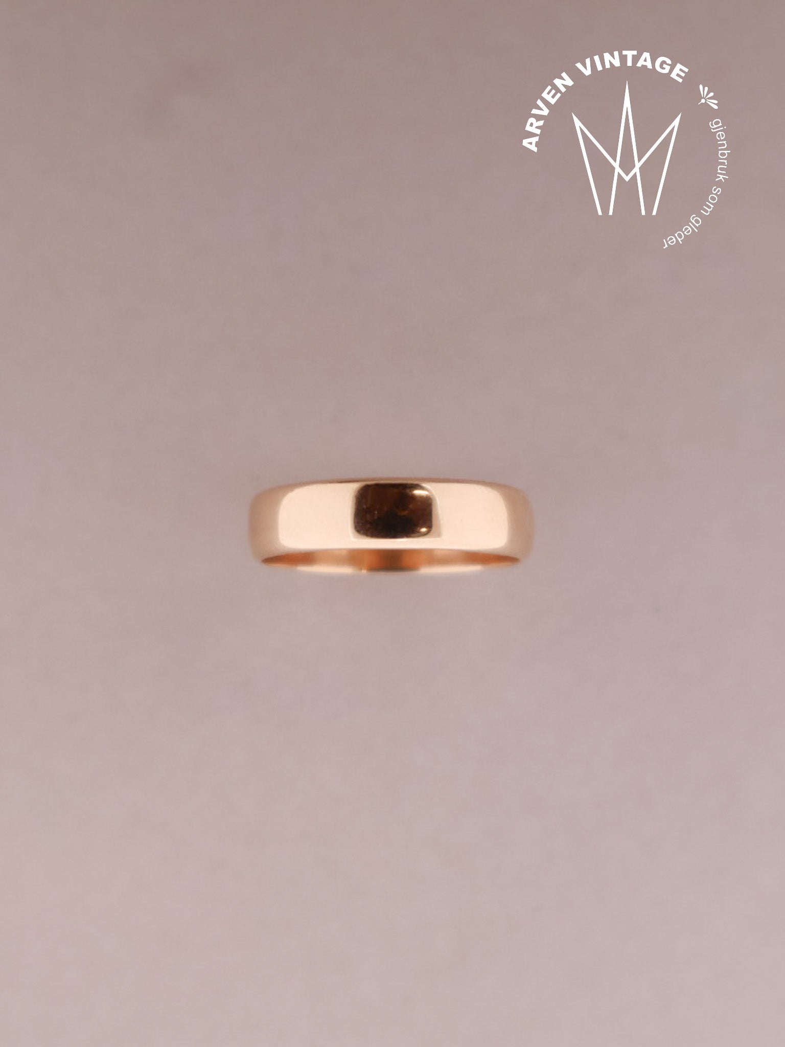 Vintage glatt ring gult gull