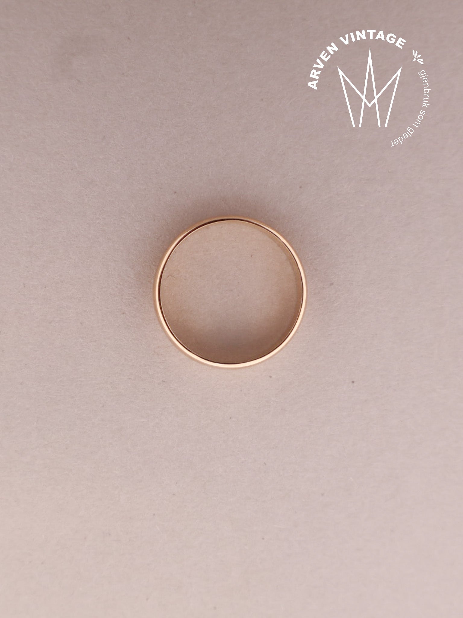Vintage glatt ring gult gull