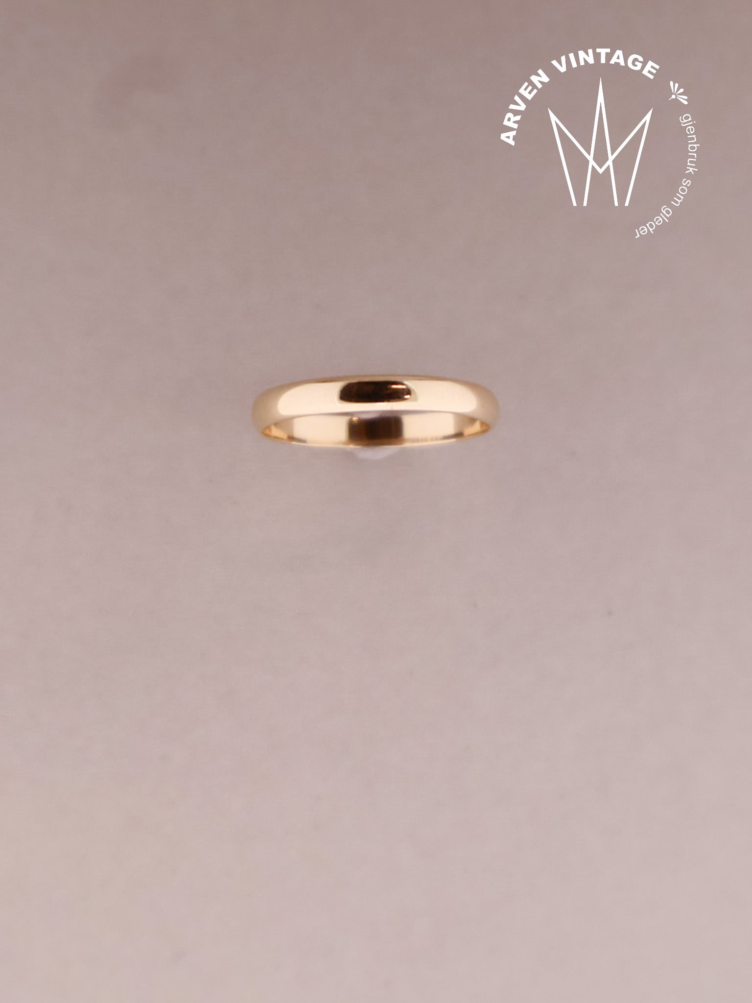 Vintage glatt ring gult gull
