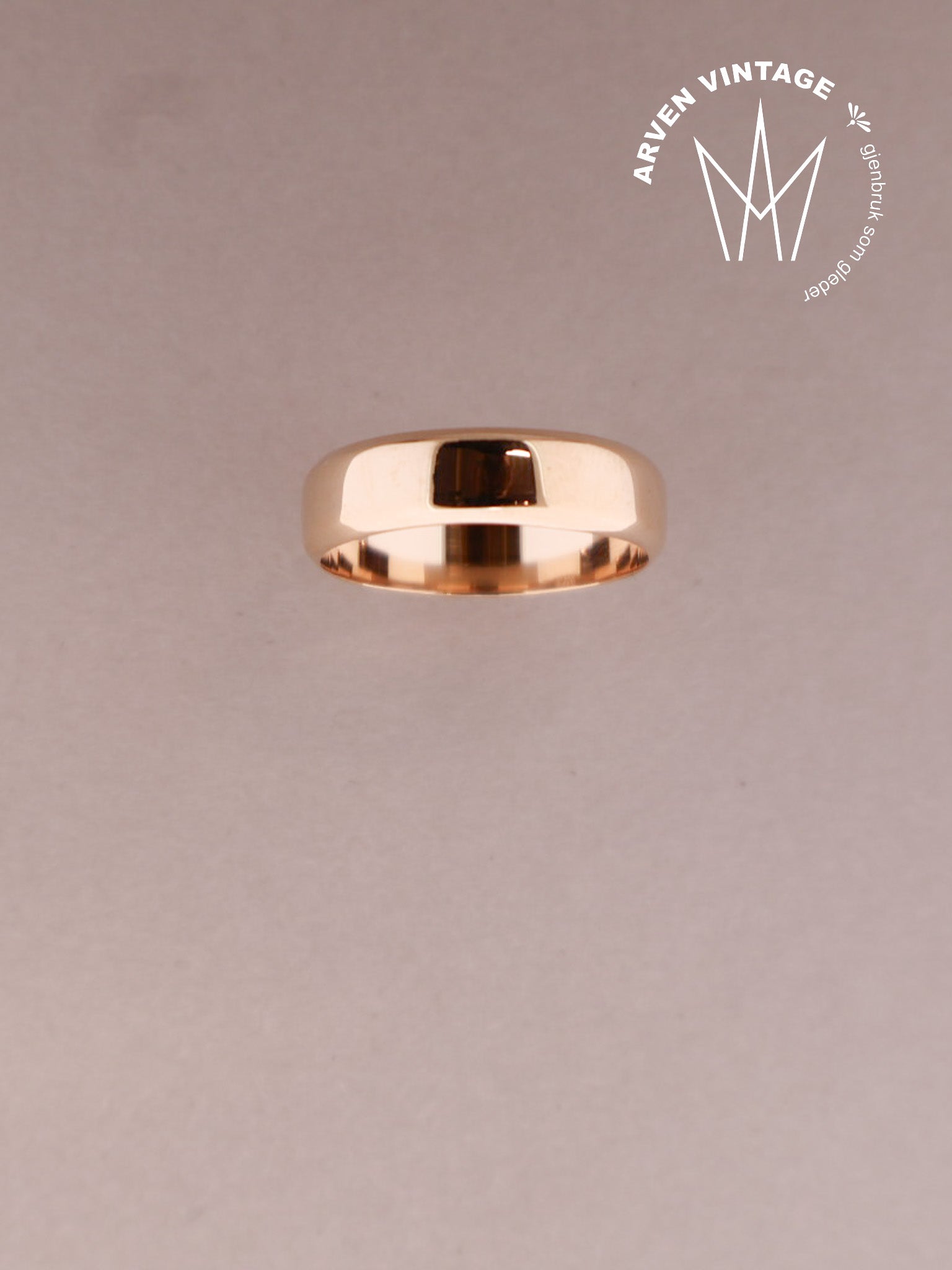 Vintage glatt ring gult gull