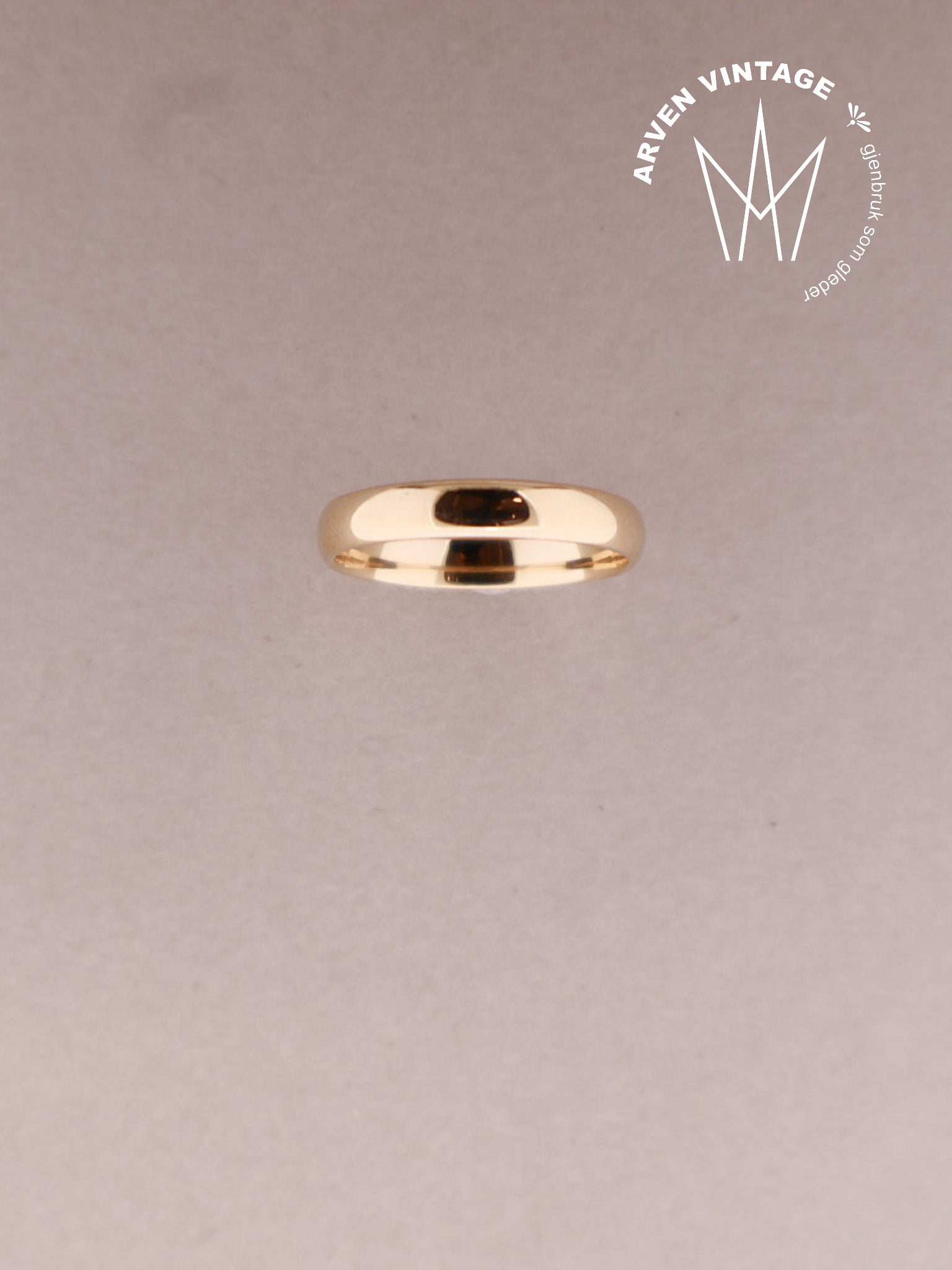 Vintage glatt ring gult gull
