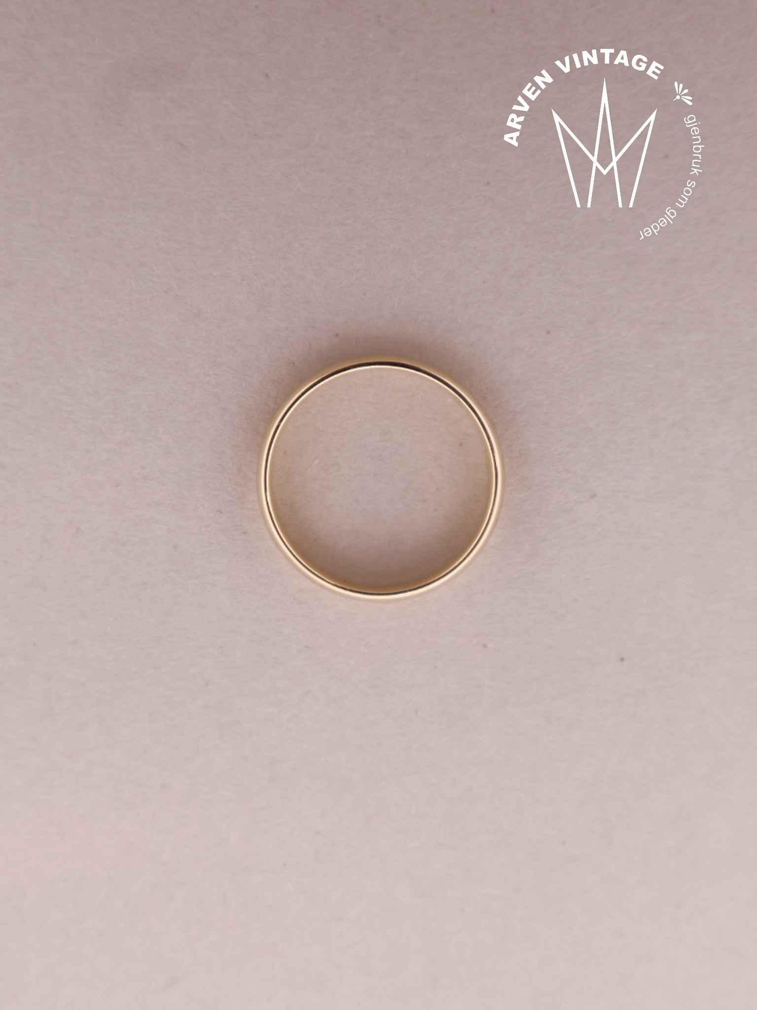 Vintage glatt ring gult gull