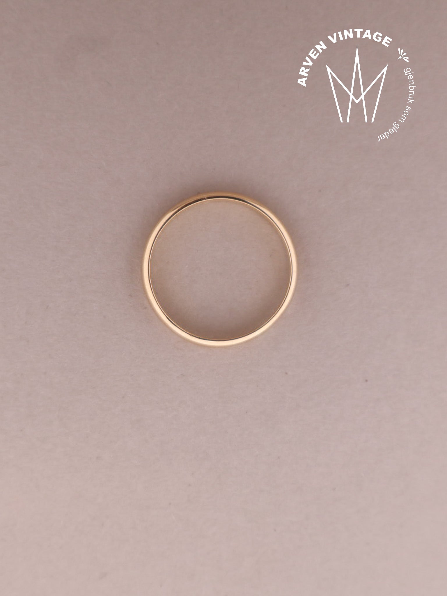 Vintage glatt ring gult gull