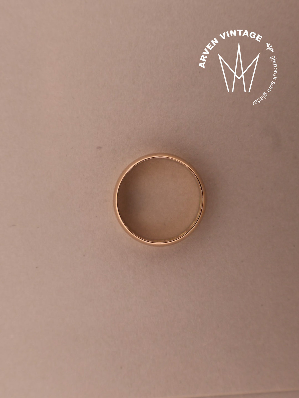 Vintage glatt ring gult gull