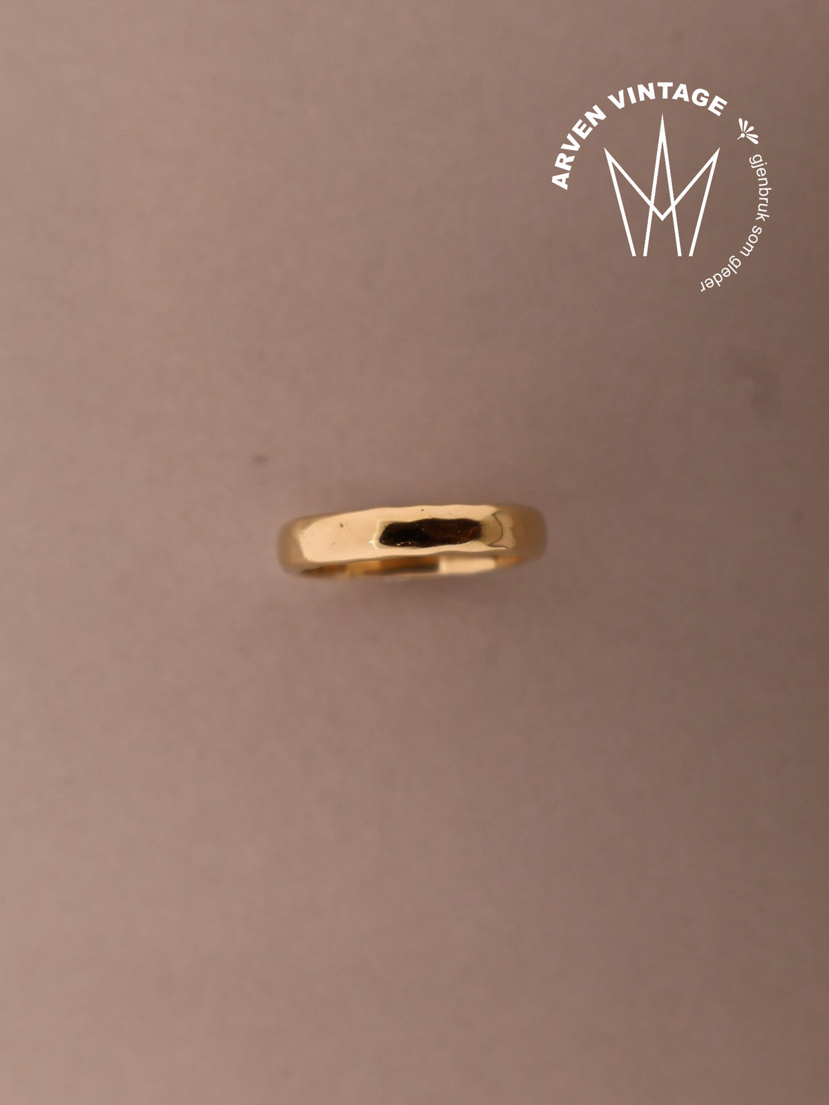 Vintage glatt ring gult gull