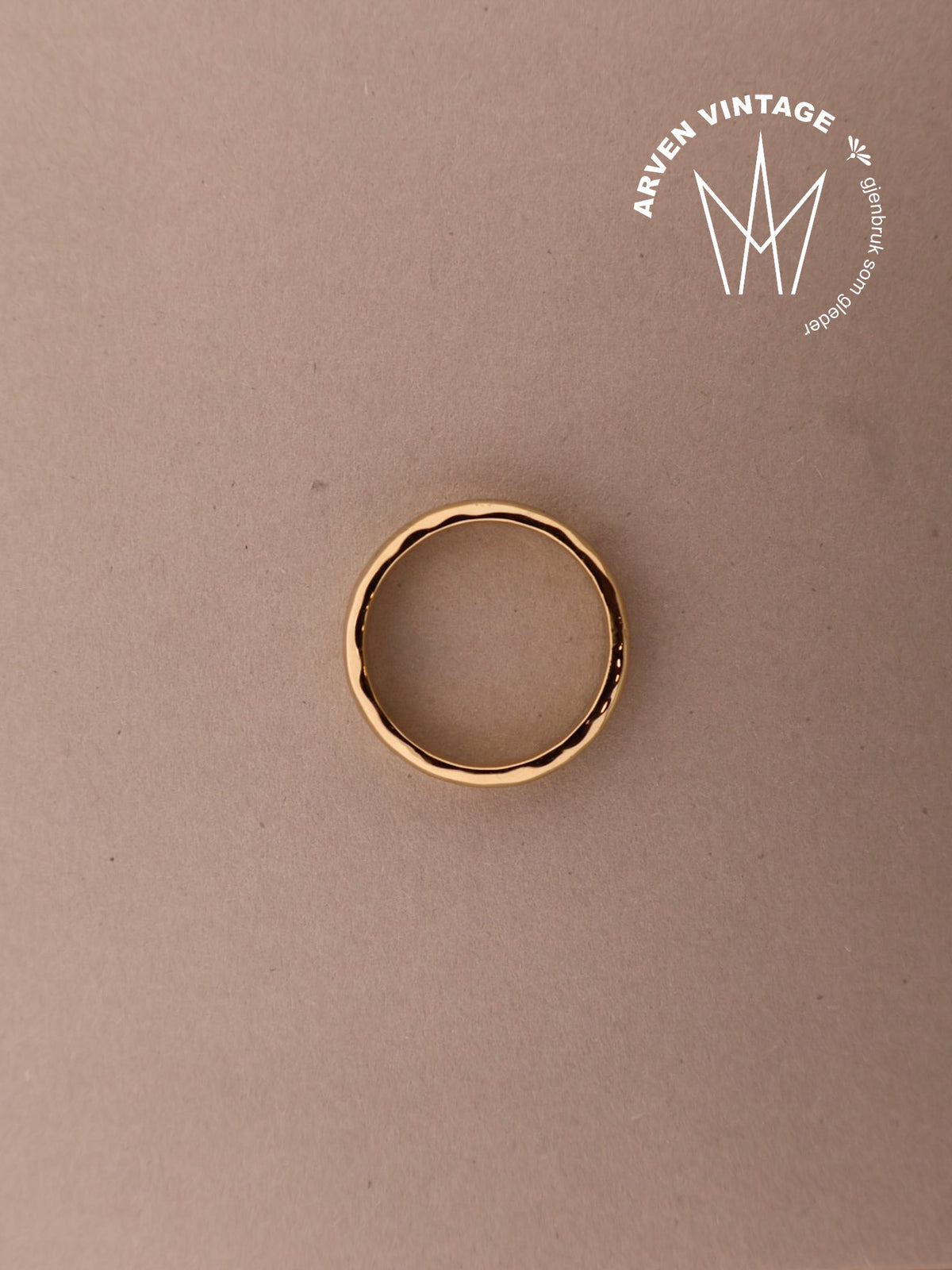 Vintage glatt ring gult gull