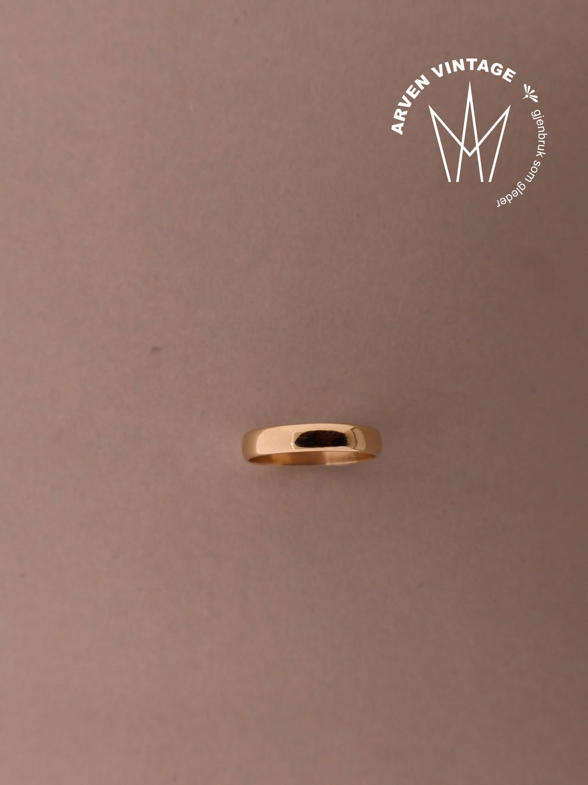 Vintage glatt ring gult gull