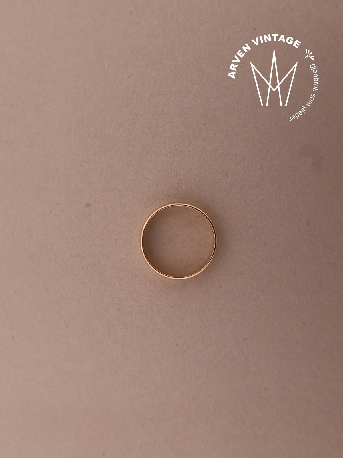 Vintage glatt ring gult gull