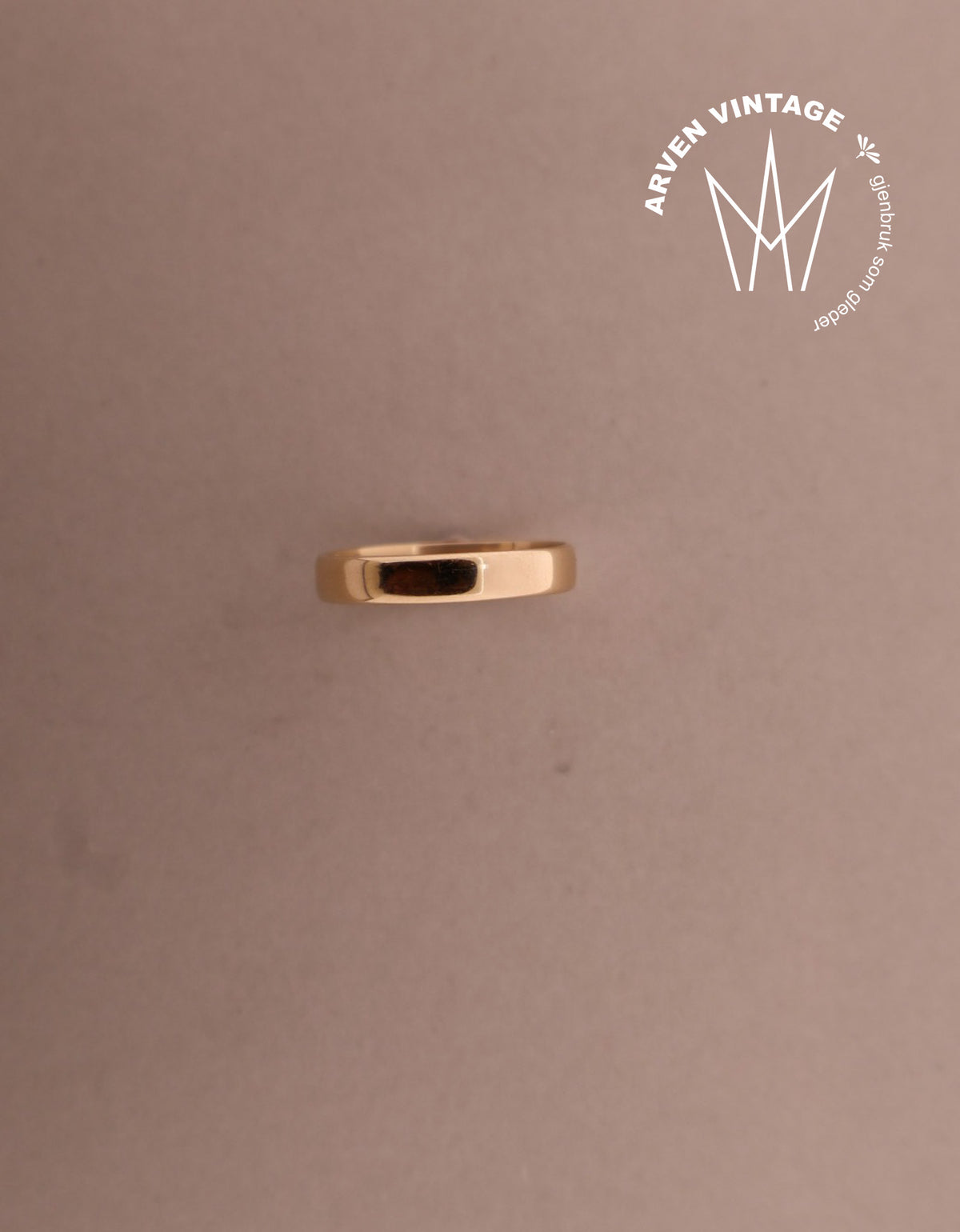 Vintage glatt ring gult gull