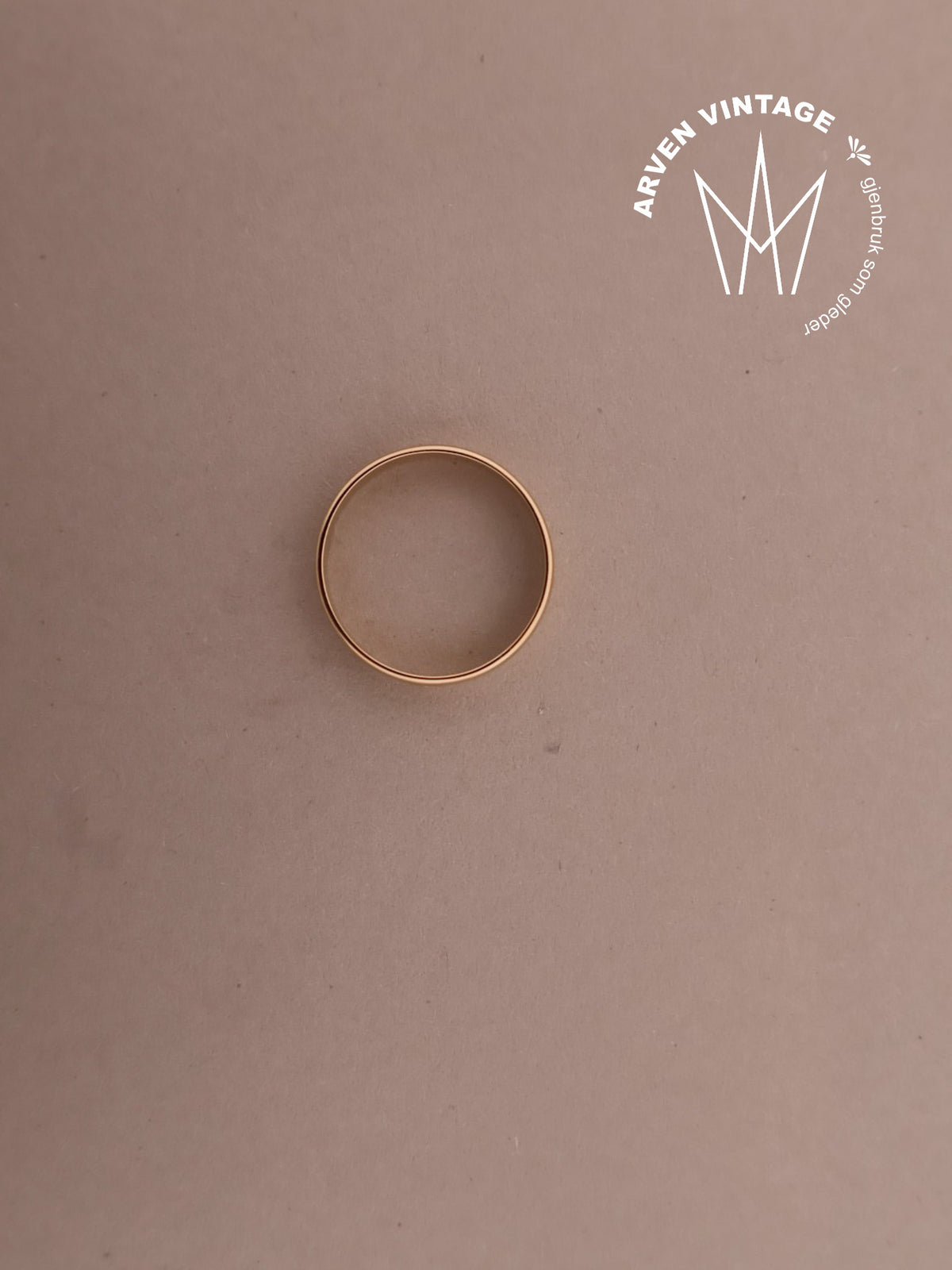Vintage glatt ring gult gull
