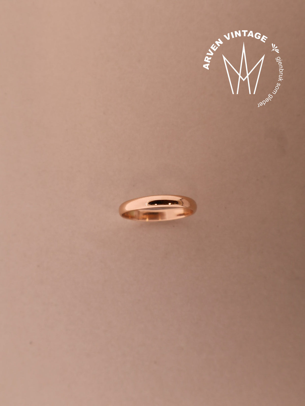Vintage glatt ring gult gull