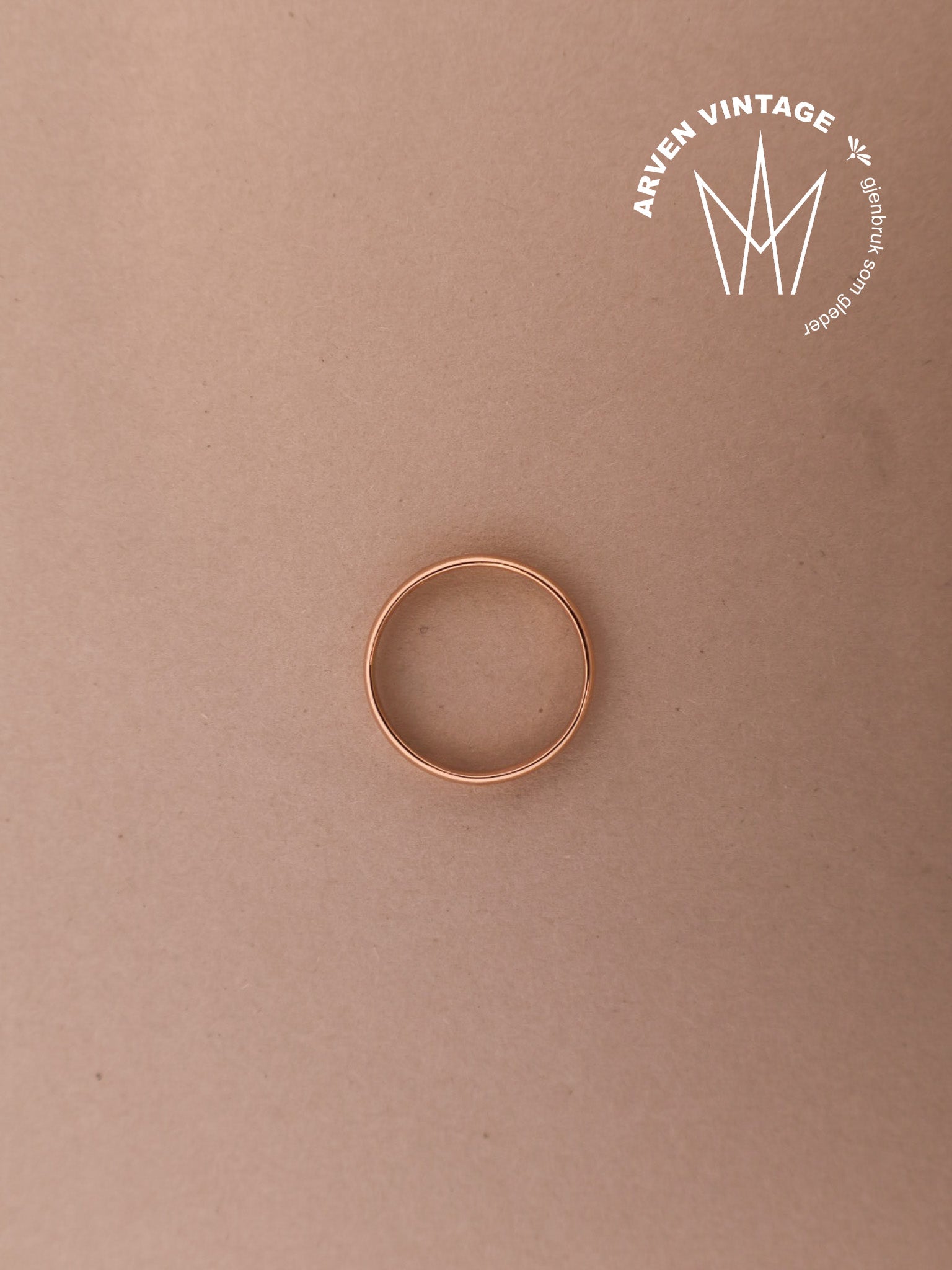 Vintage glatt ring gult gull