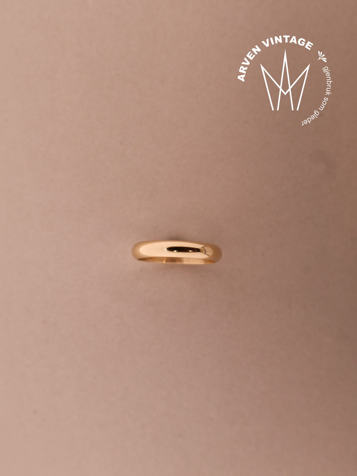 Vintage glatt ring gult gull