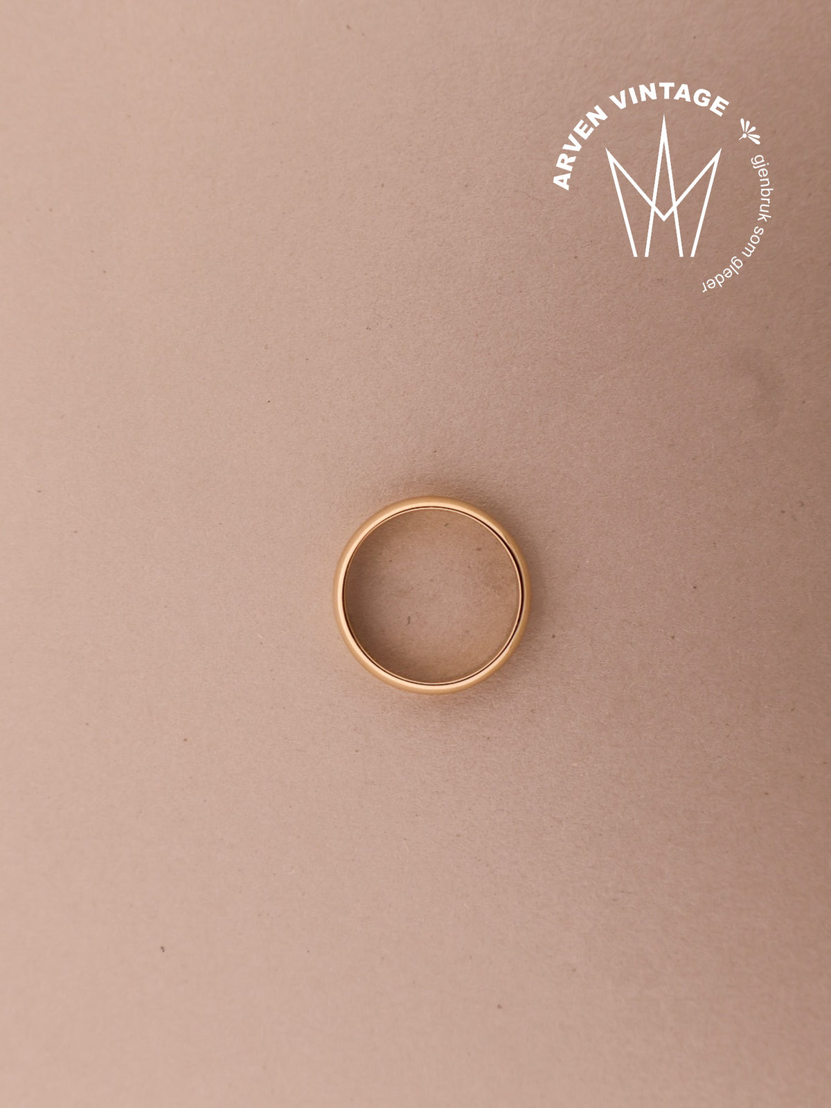 Vintage glatt ring gult gull