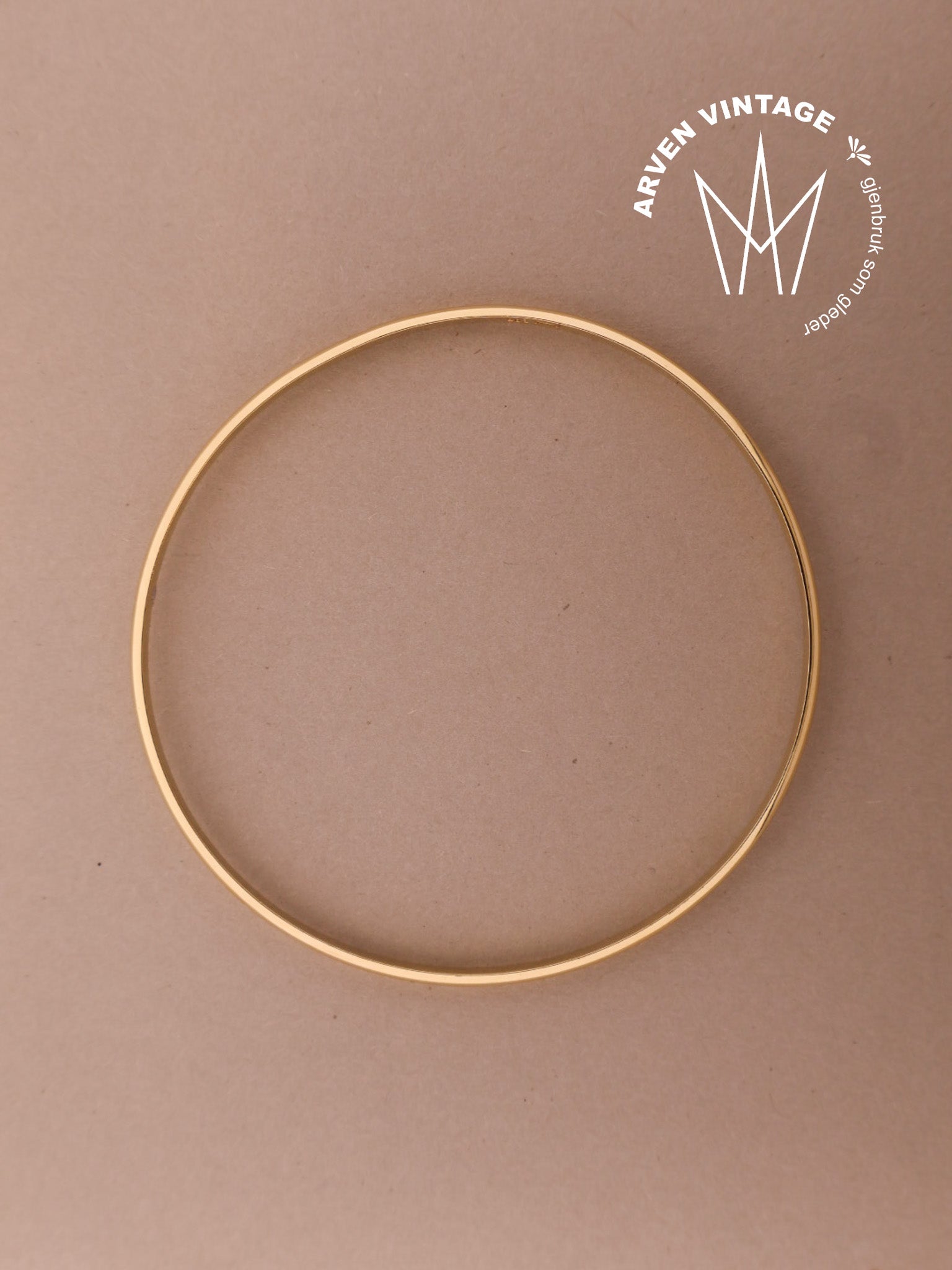 Vintage armring gult gull 21cm