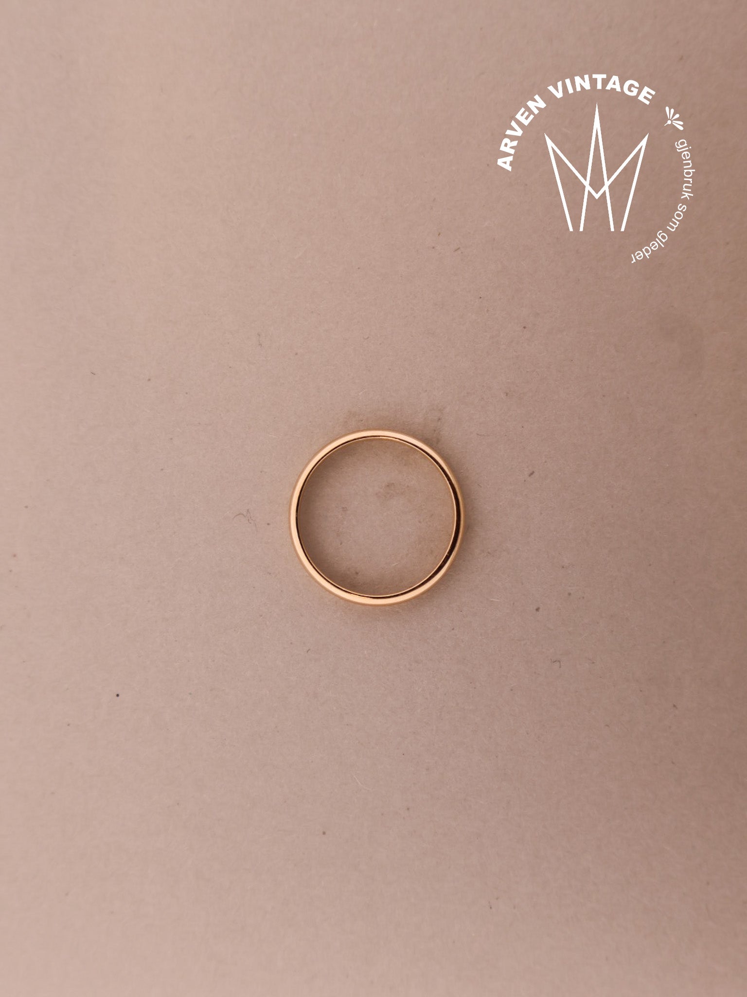 Vintage glatt ring  gult gull