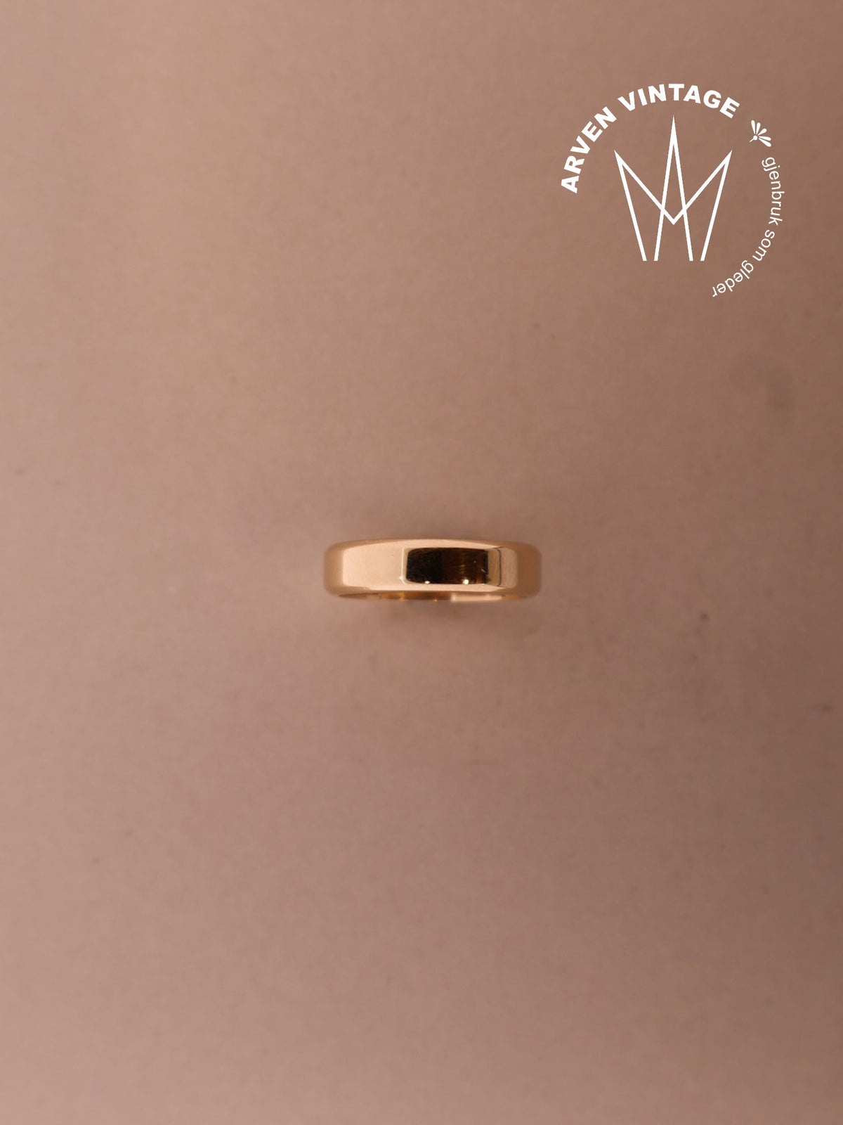 Vintage glatt ring gult gull