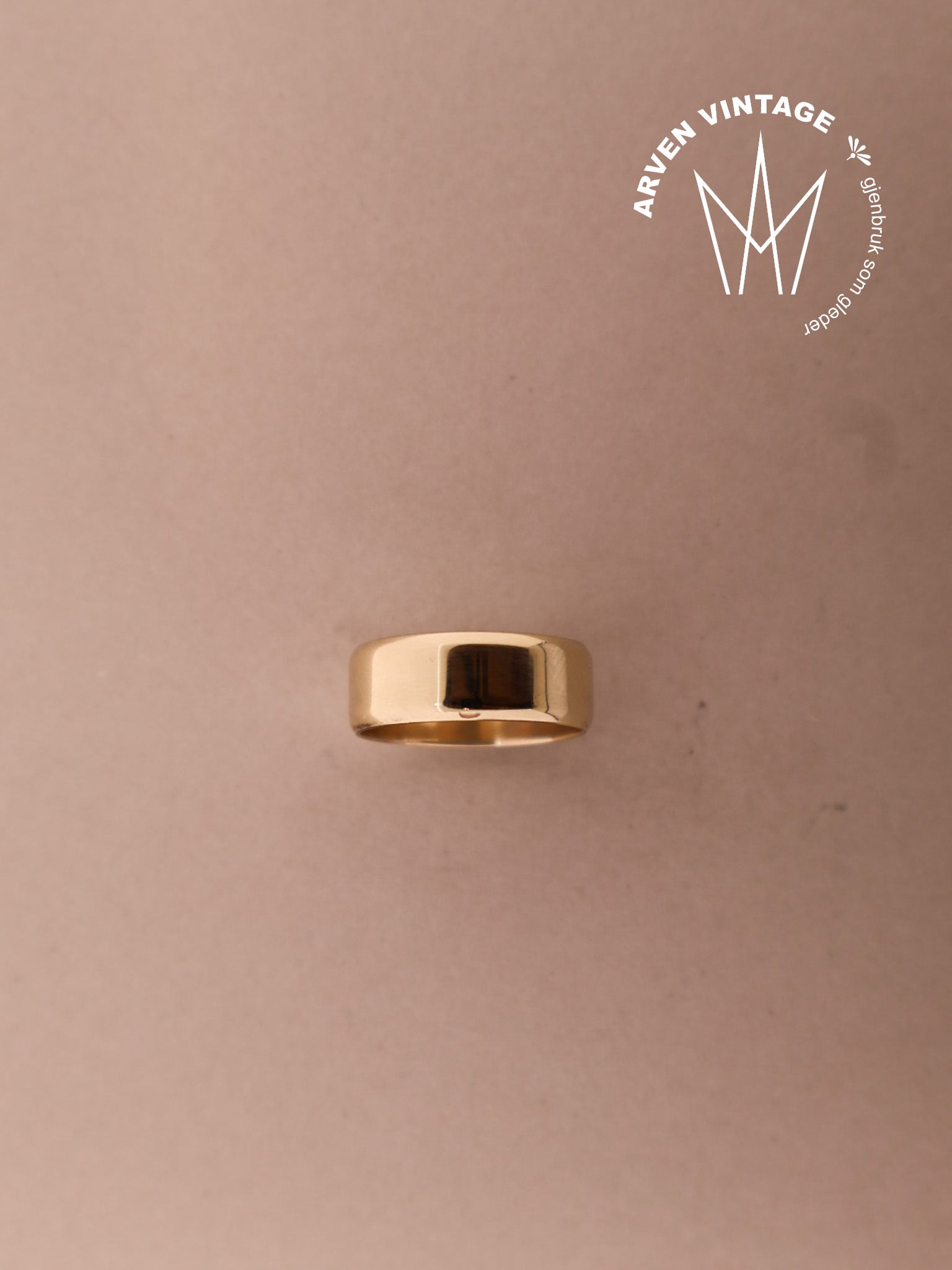 Vintage glatt ring gult gull