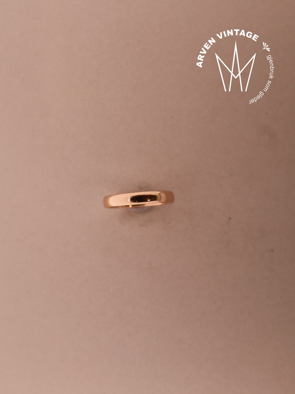 Vintage glatt ring  gult gull