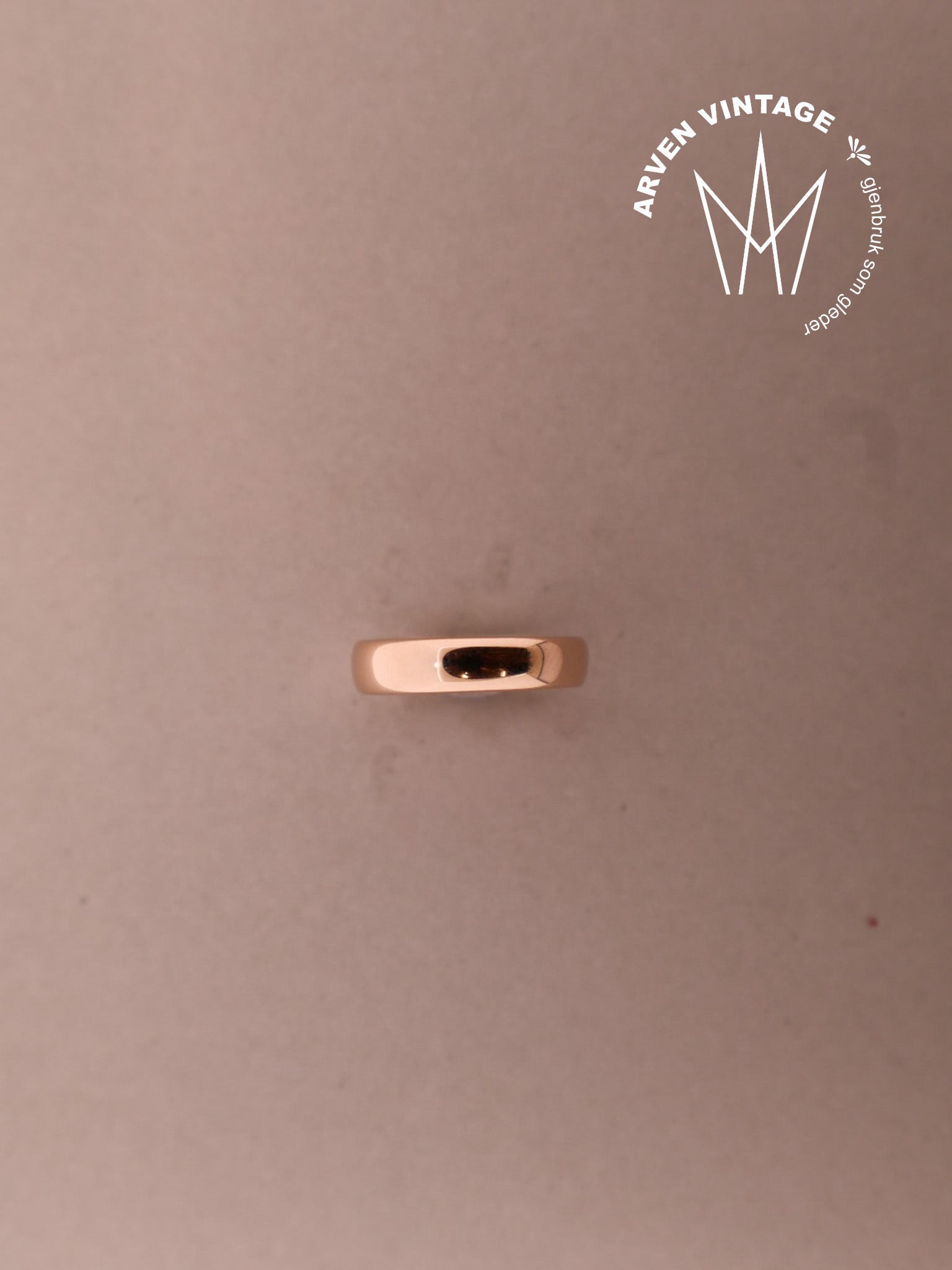 Vintage glatt ring gult gull