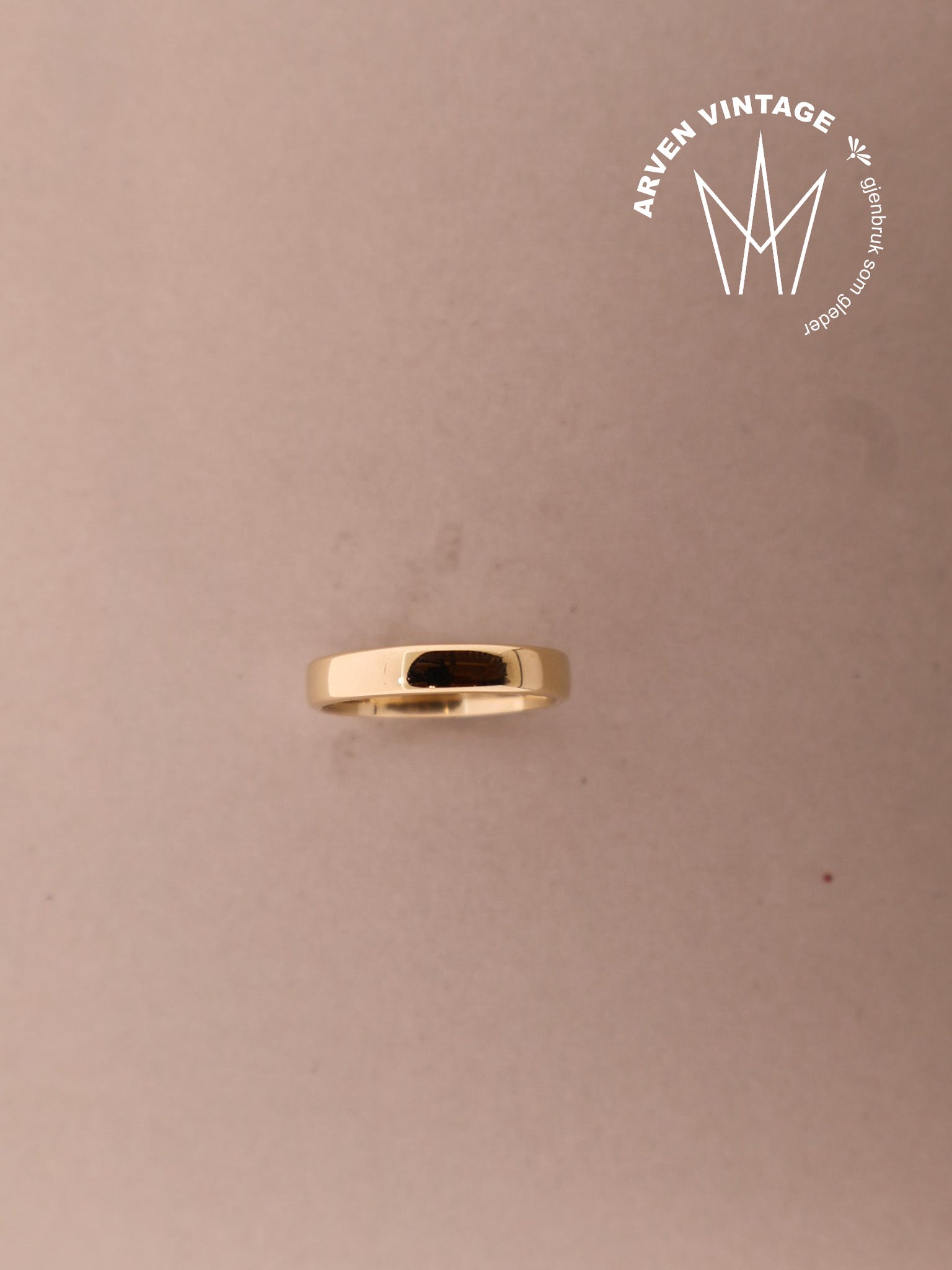 Vintage glatt ring gult gull